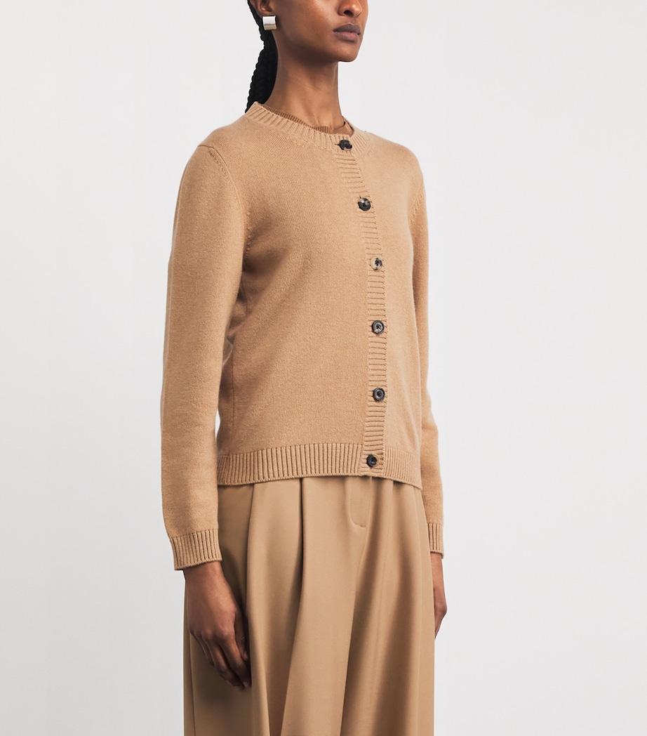 Harrods Womens Cashmere-Cotton Cardigan Brown Suagr Image 4