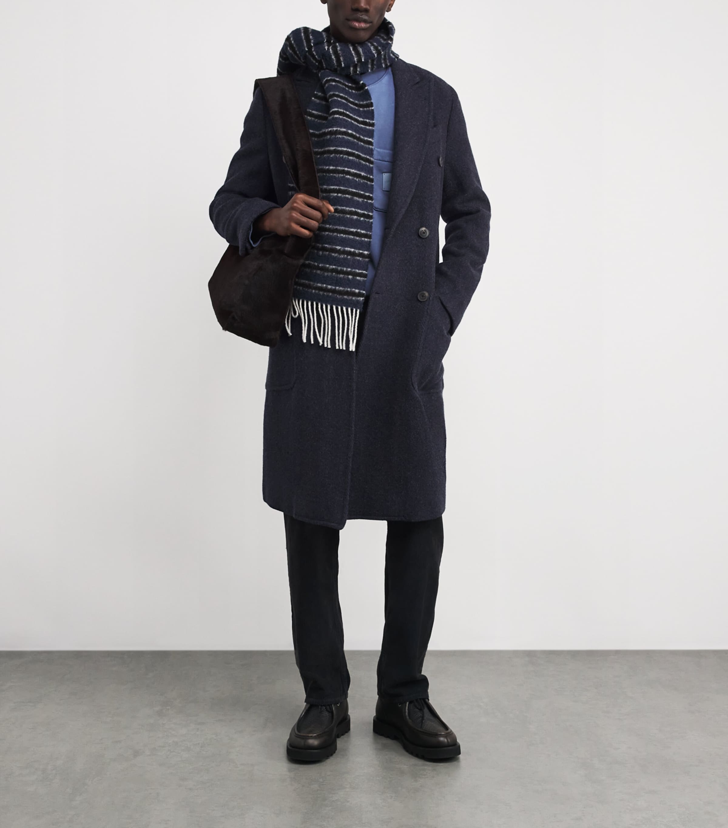 Wool-Blend Double-Breasted Coat FB015 Image 2