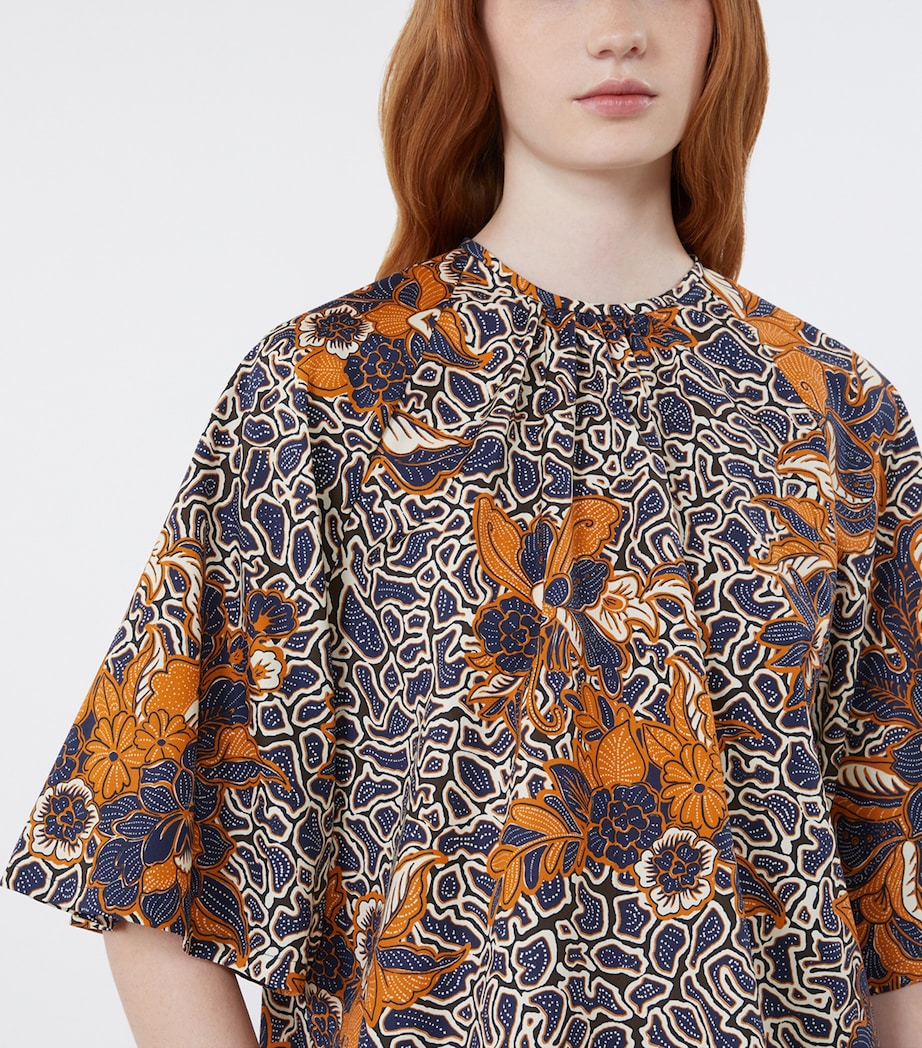 Weekend Max Mara Womens Cotton Floral Blouse Navy Image 6