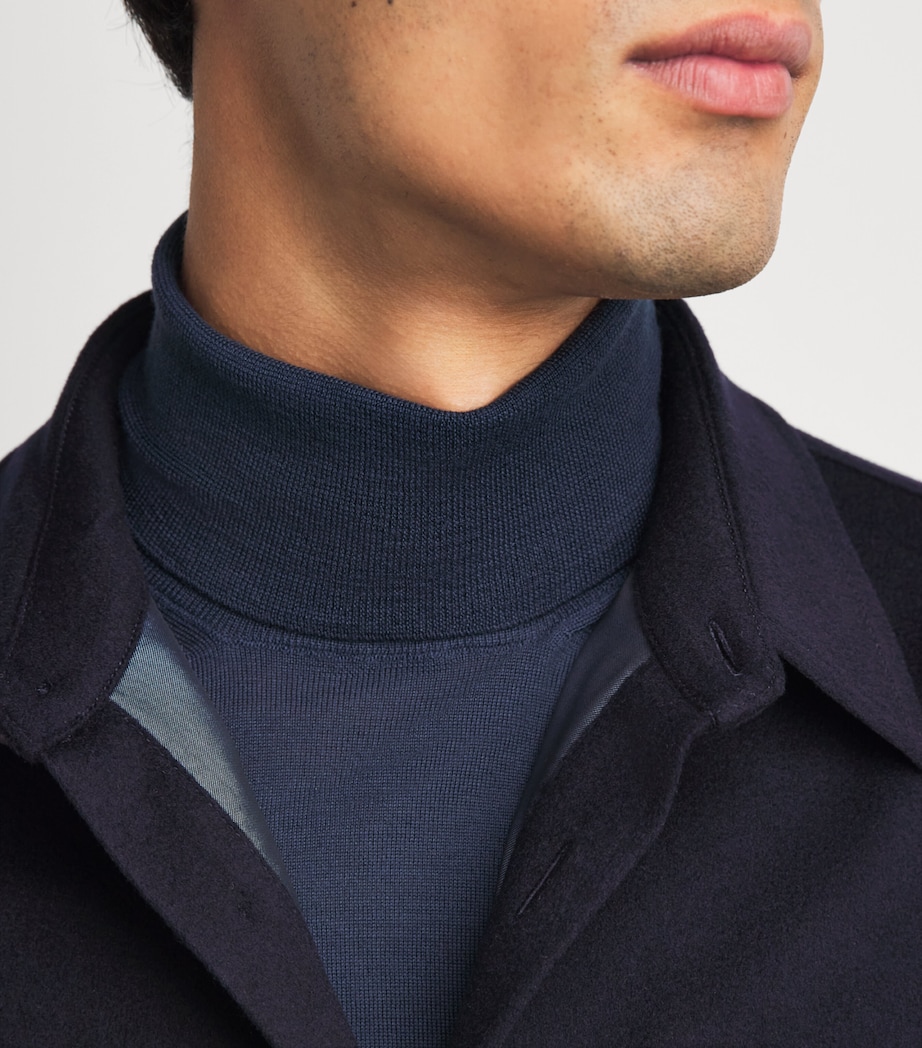 Paul & Shark Mens Cashmere Overshirt Blue Image 3