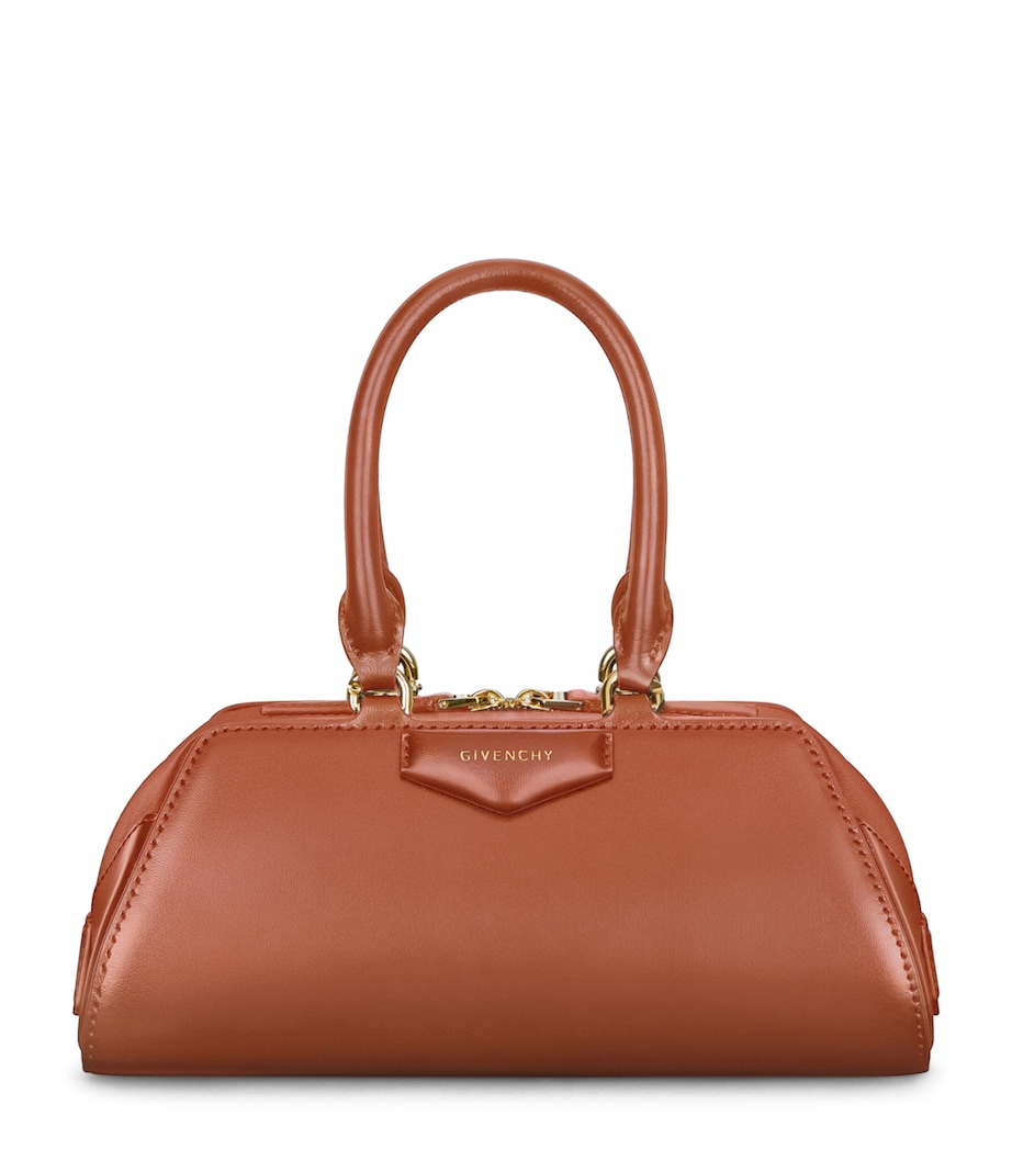 Mini Leather Antigona East-West Top-Handle Bag CARAMEL BROWN Image 1