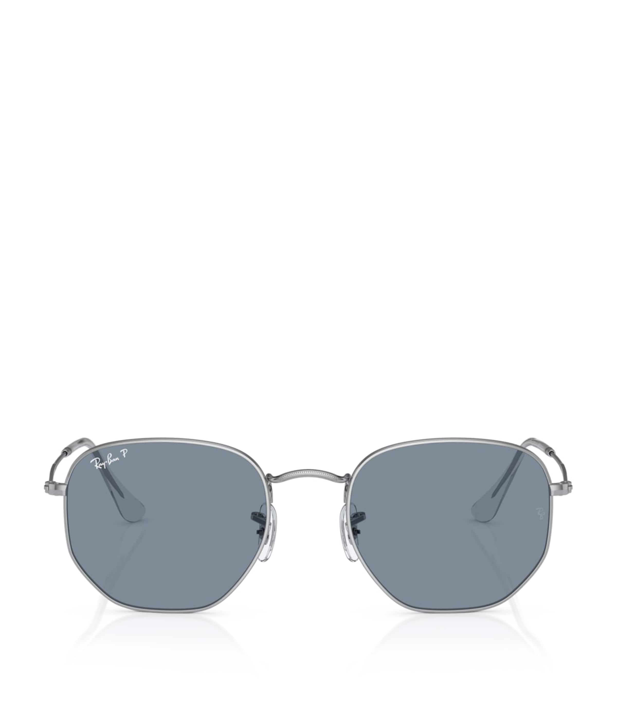 Ray Ban Ray-ban Mens Silver Rb3548n Hexagonal-frame Steel Sunglasses In Silver