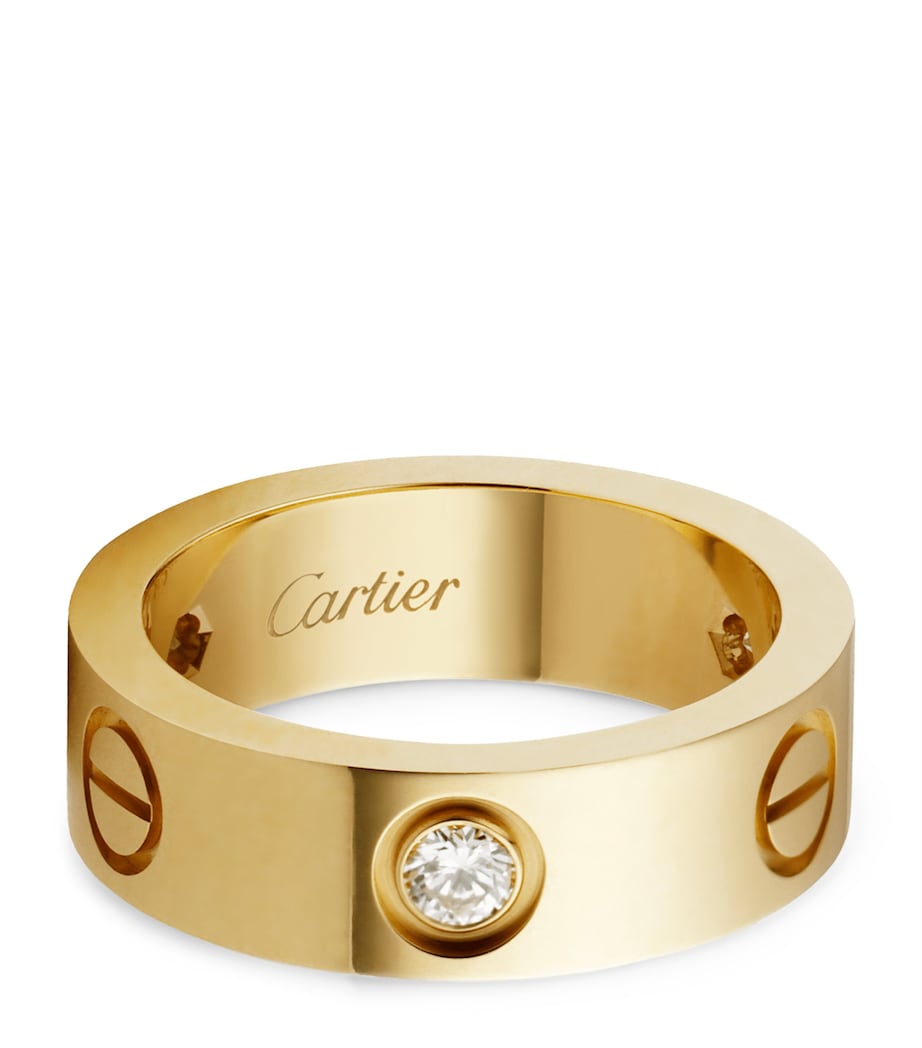 Yellow Gold and Diamond LOVE Ring MULTI Image 2