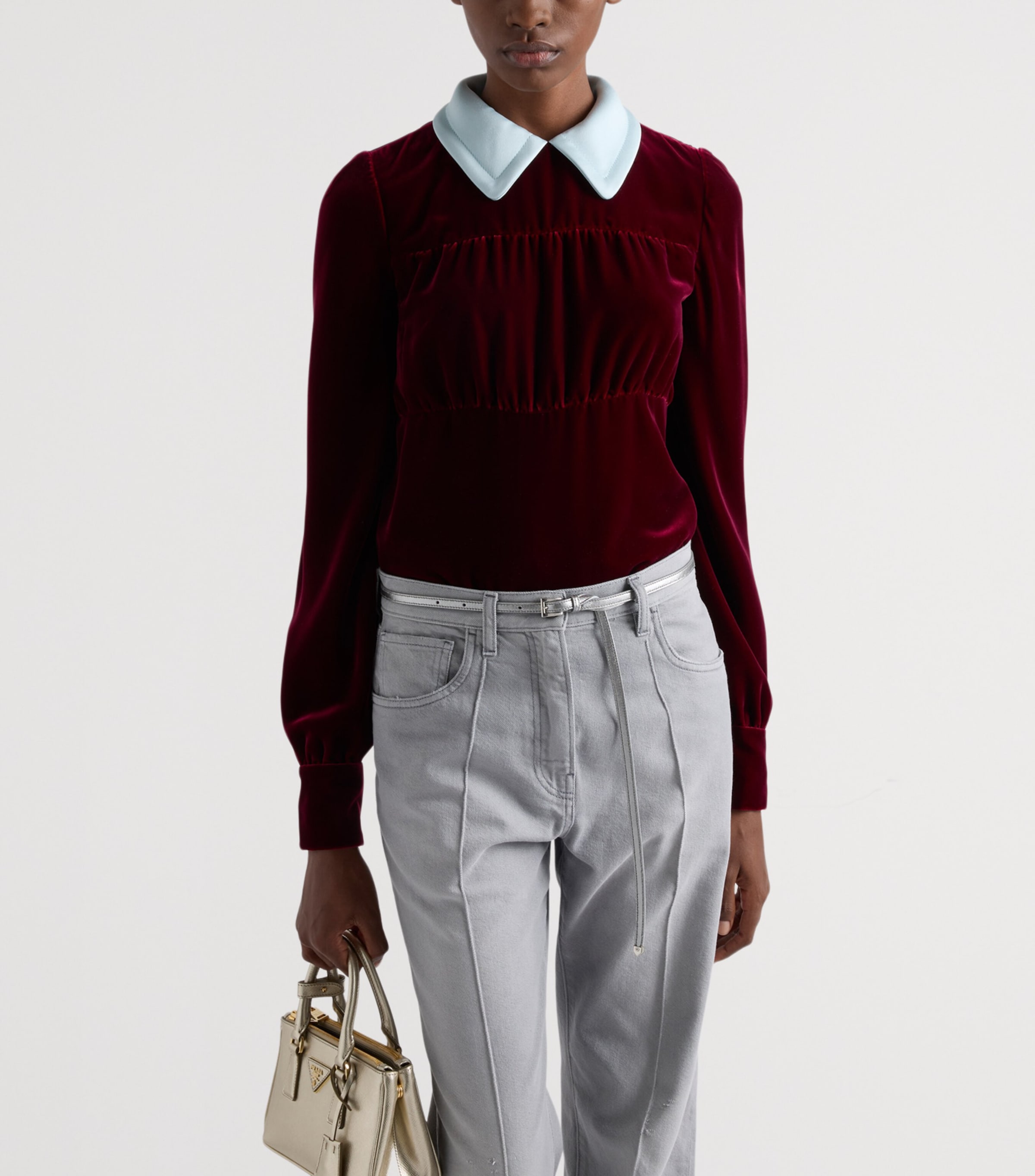 Velvet Polo Top F0041 Image 3