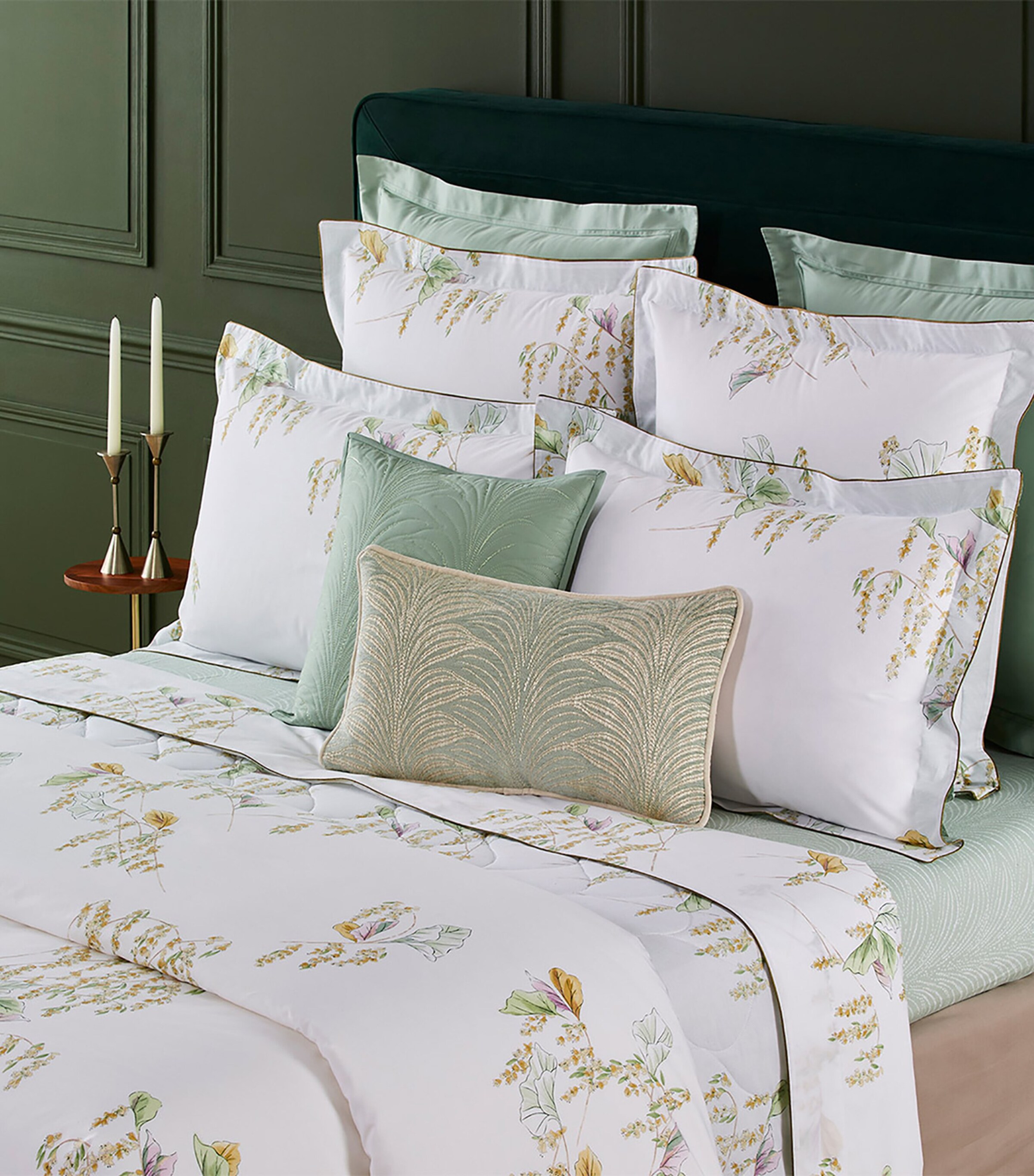 Yves Delorme Pollen Double Fitted Sheet (140cm x 200cm) Multicoloured Image 2