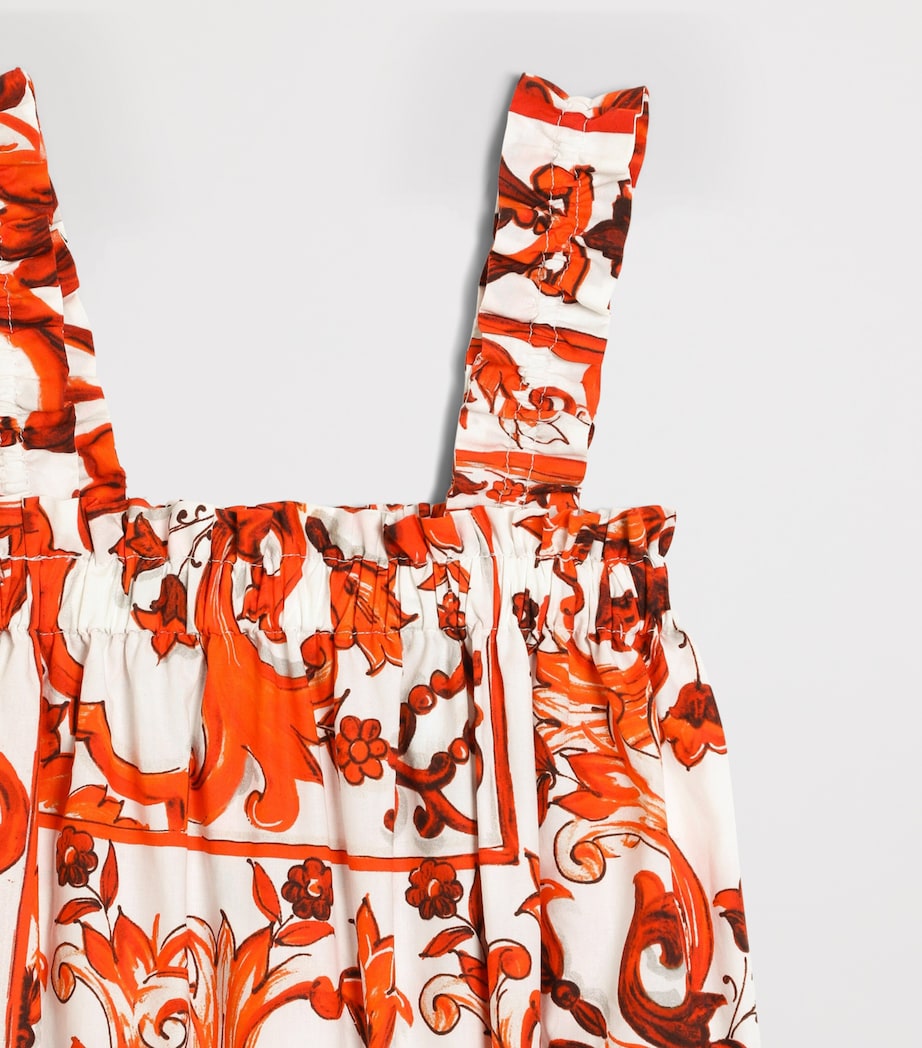 Dolce&Gabbana Kids Cotton Majolica Print Bodysuit (0-24 Months) Mix Maiolica O Image 3