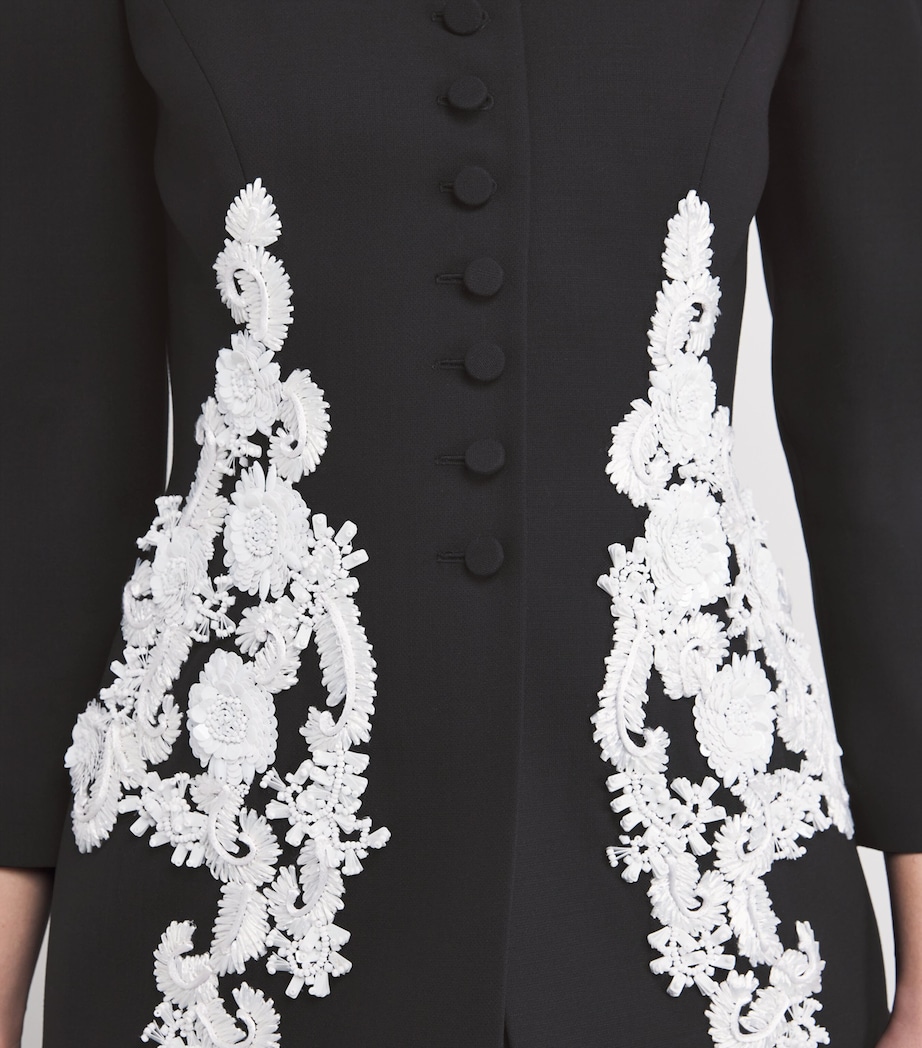 Wool-Blend Embellished Jacket 002 BLACK MULTI Image 6