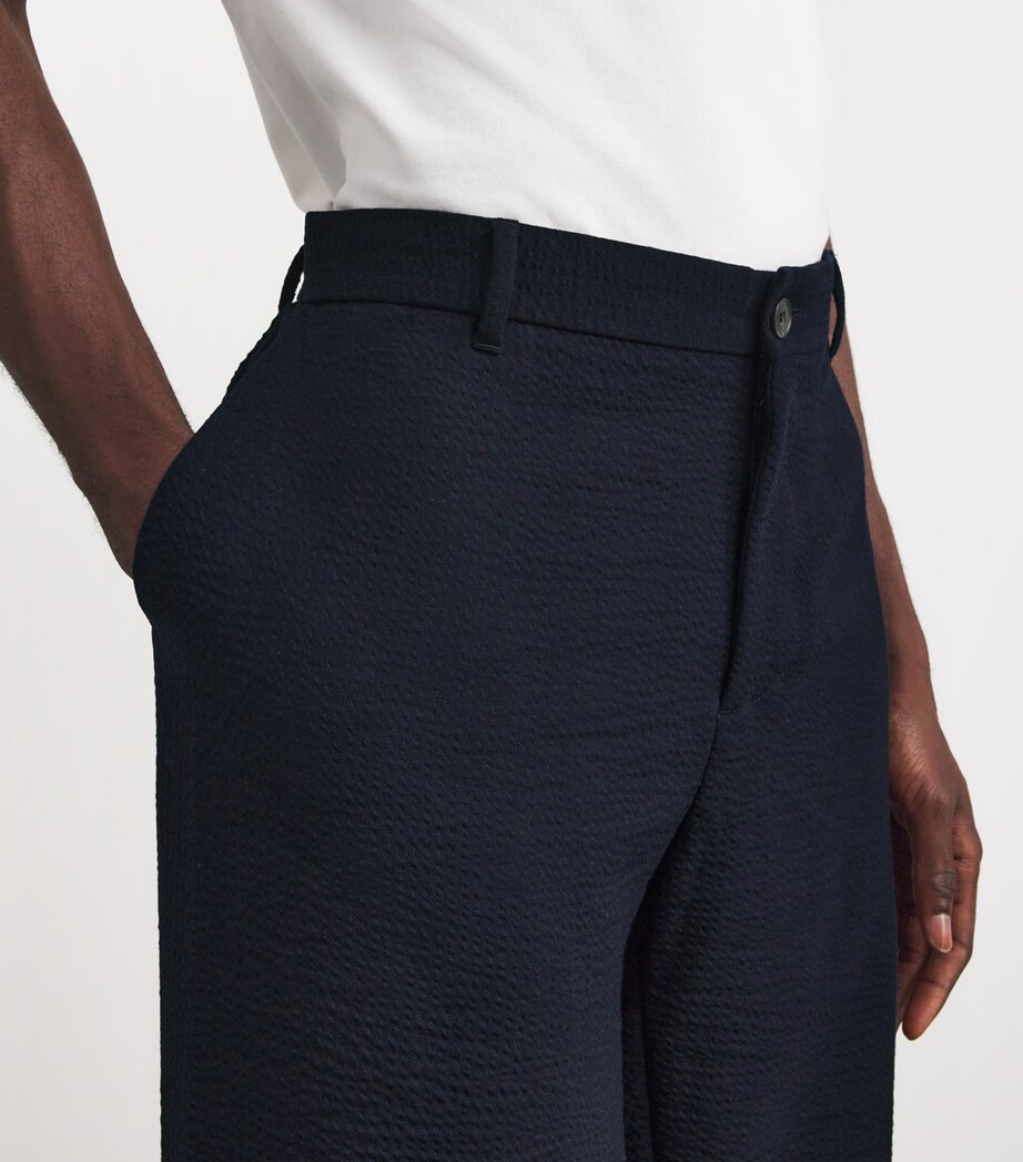 Stretch-Wool Seersucker Trousers BUAA-NAVY Image 6