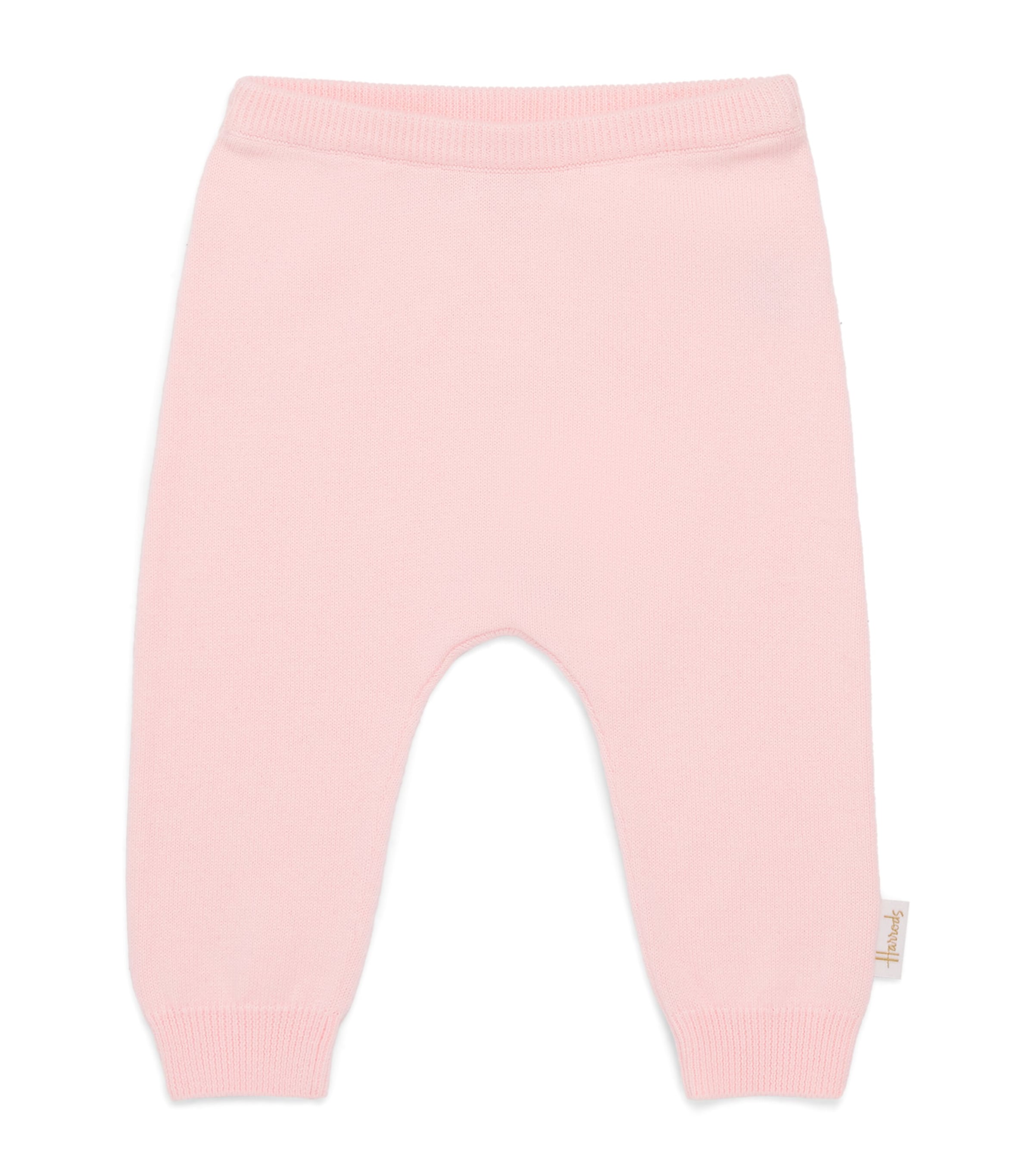 Harrods Cotton Bow Trousers (0-18 Months) Pink Image 1