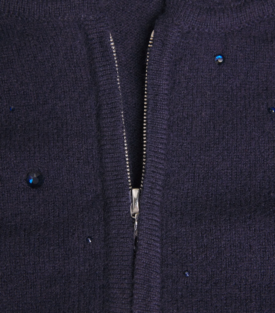 Cashmere Crystal-Embellished Hoodie MIDNIGHT/DARK I Image 5