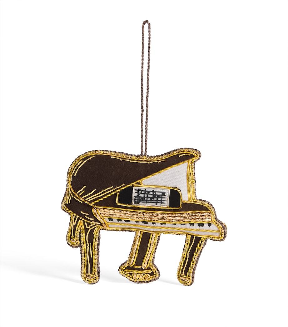 Tinker Tailor Grand Piano Tree Decoration Brown & Gold Image 1