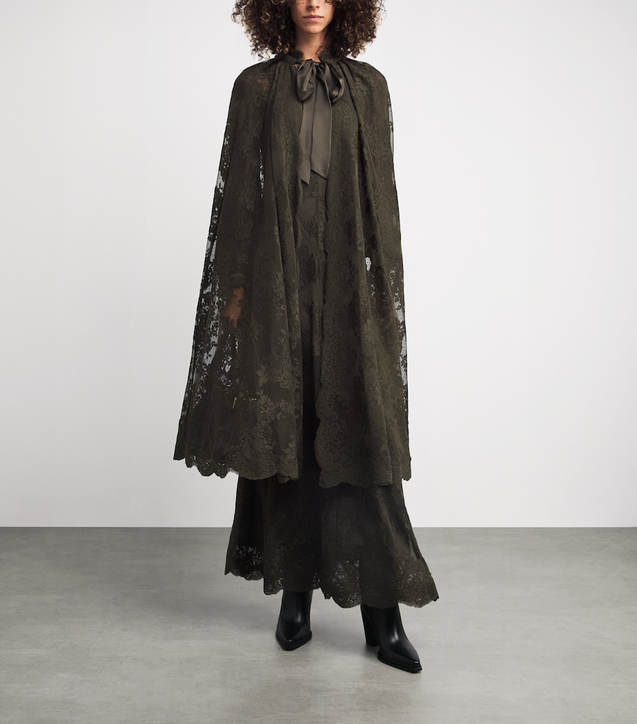 Lace Memento Cape OLIVE Image 2
