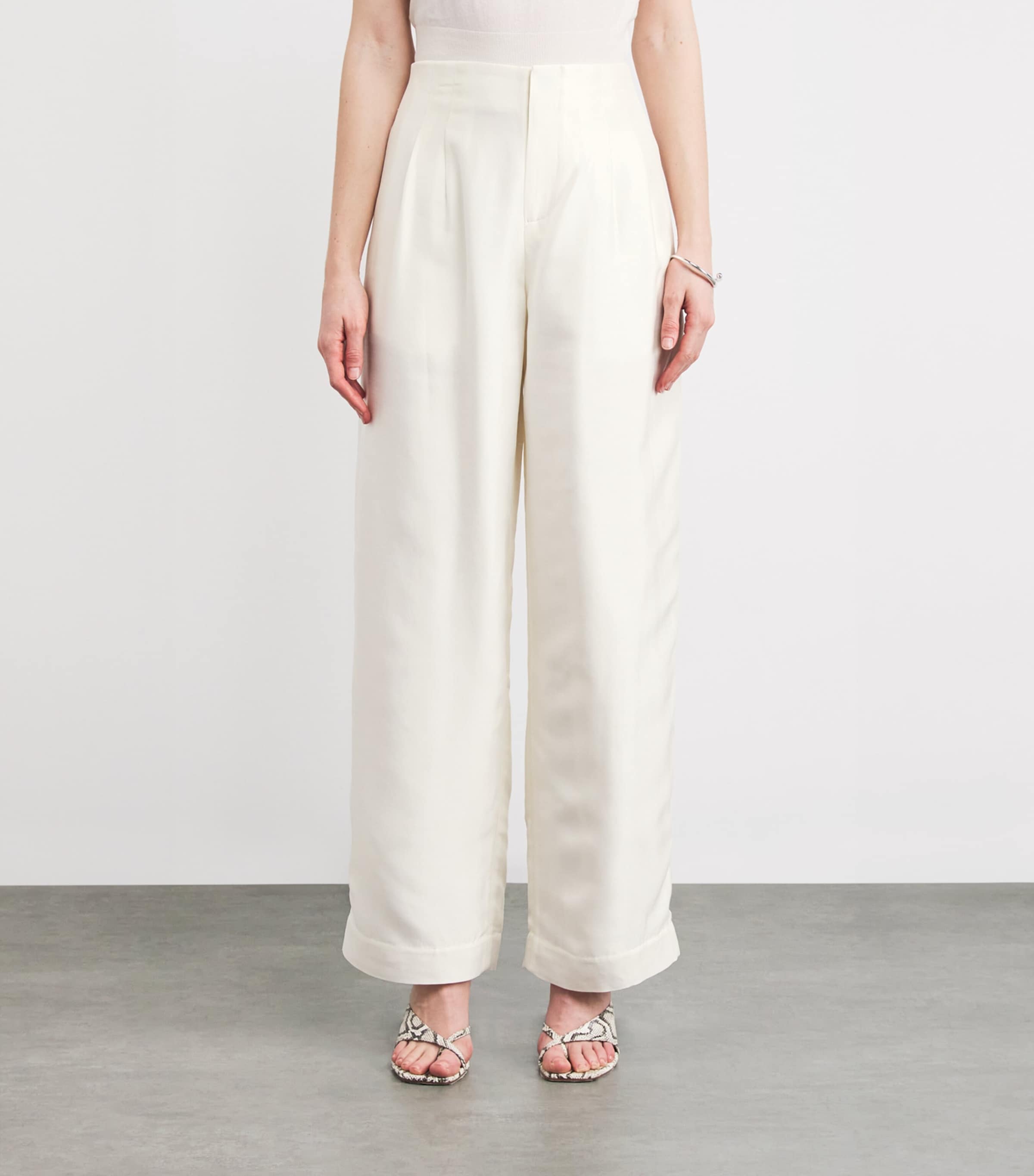 Pierre Wide-Leg Trousers IVORY Image 3