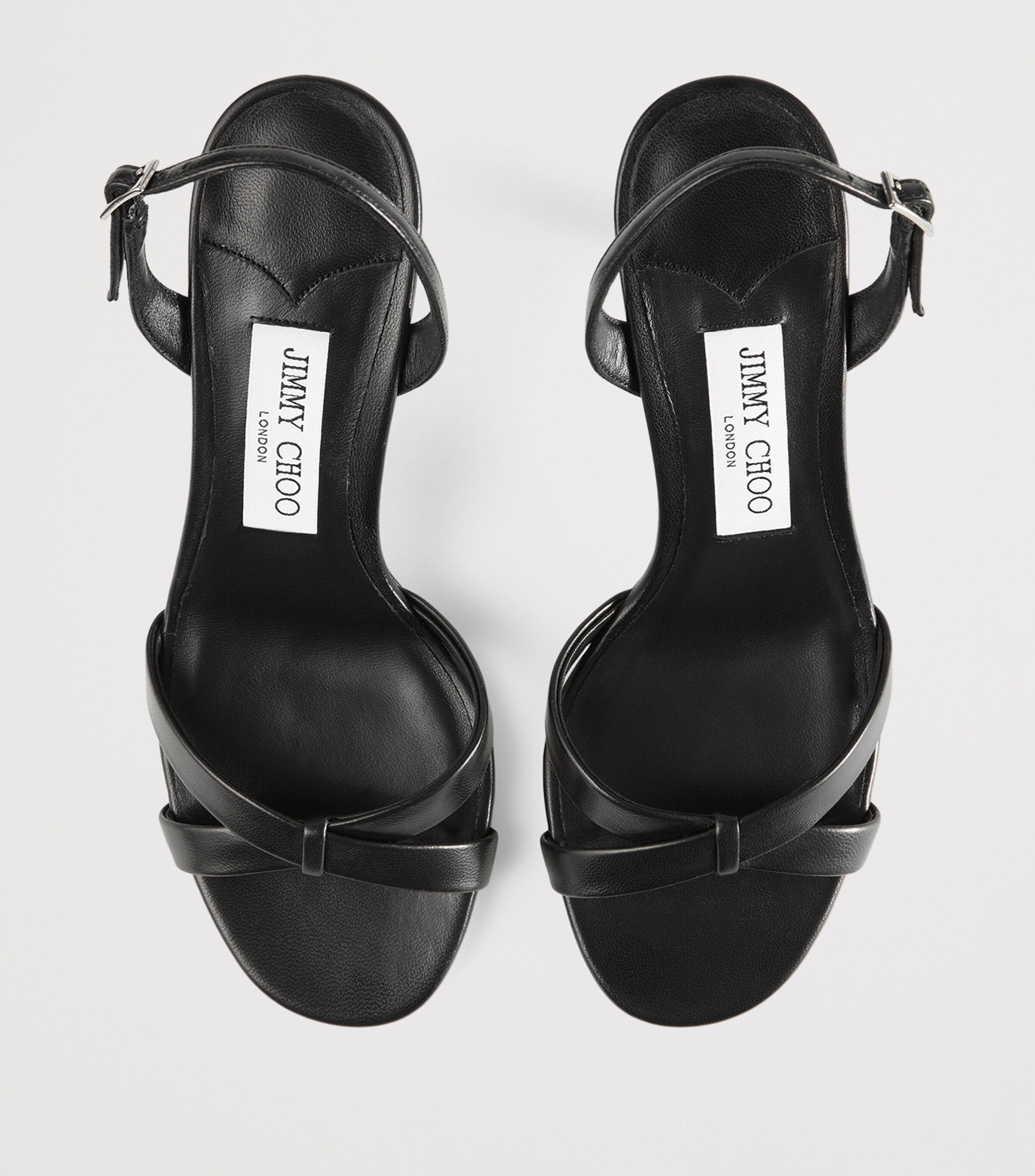 Elsy 70 Leather Heeled Sandals BLACK Image 5