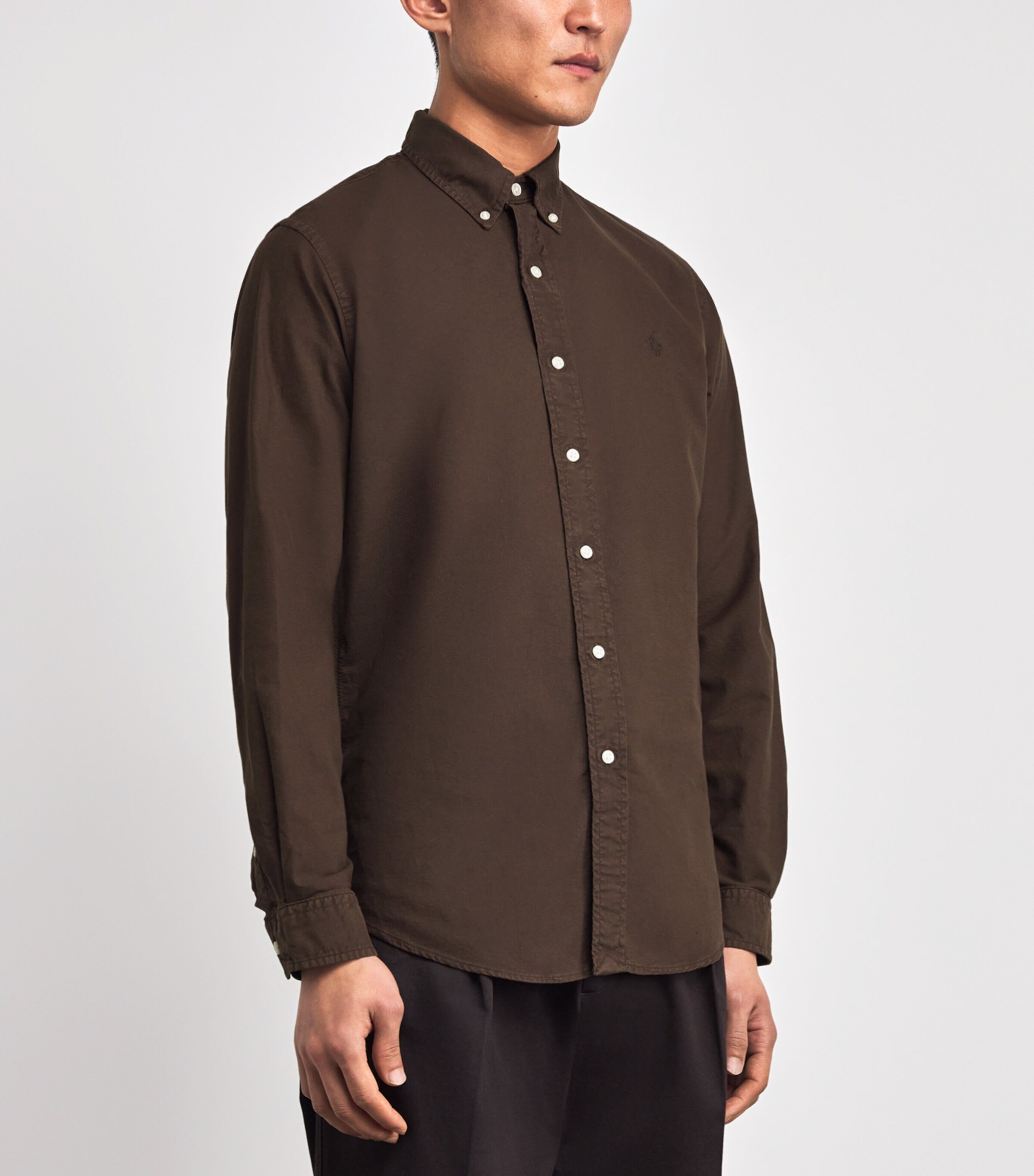 Cotton Custom Fit Oxford Shirt NUTMEG BROWN Image 3