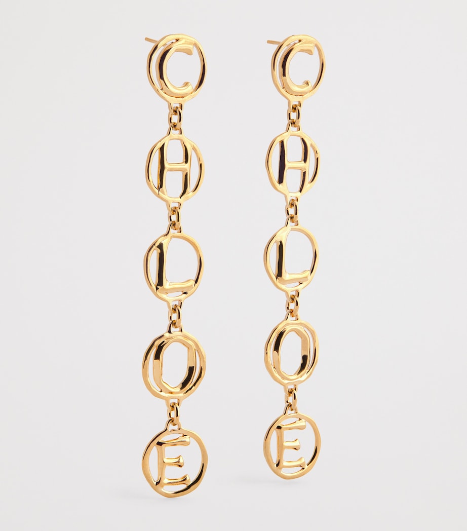 Script Earrings VINTAGE GOLD Image 2