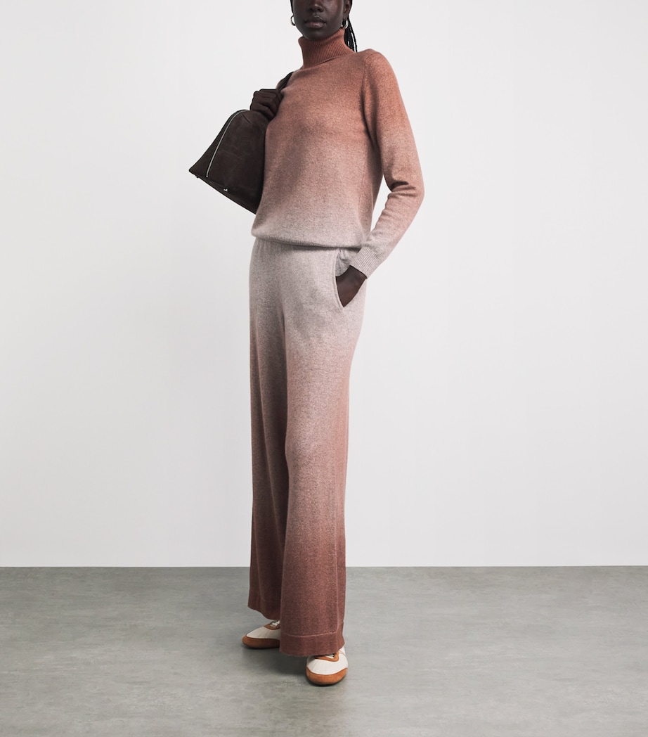 Colombo Womens Cashmere Wide-Leg Trousers Shaded Brick Image 2