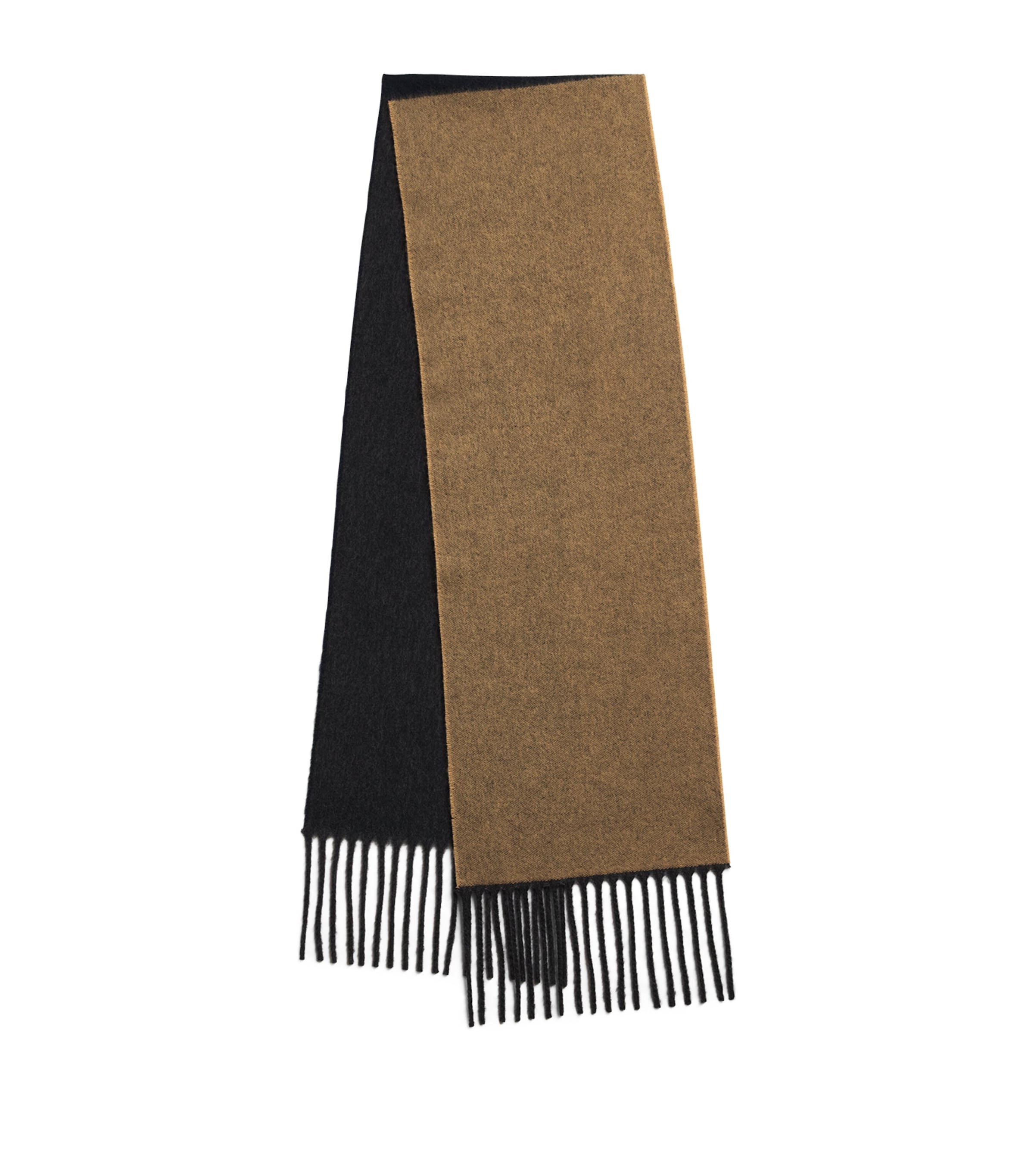 Paul Smith Wool-cashmere-blend Colourblock Scarf In Brown