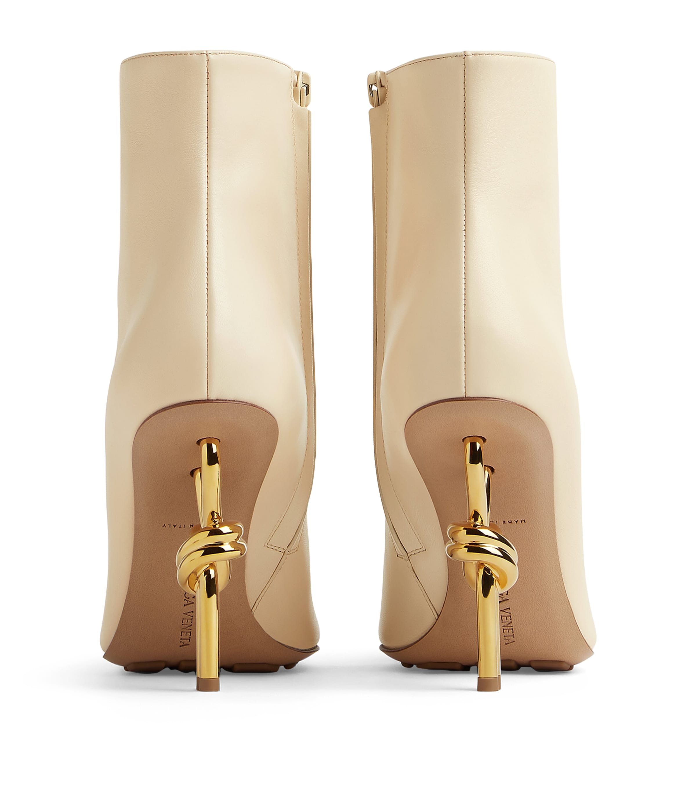 Calfskin Heeled Ankle Boots 90 SEA SALT Image 2