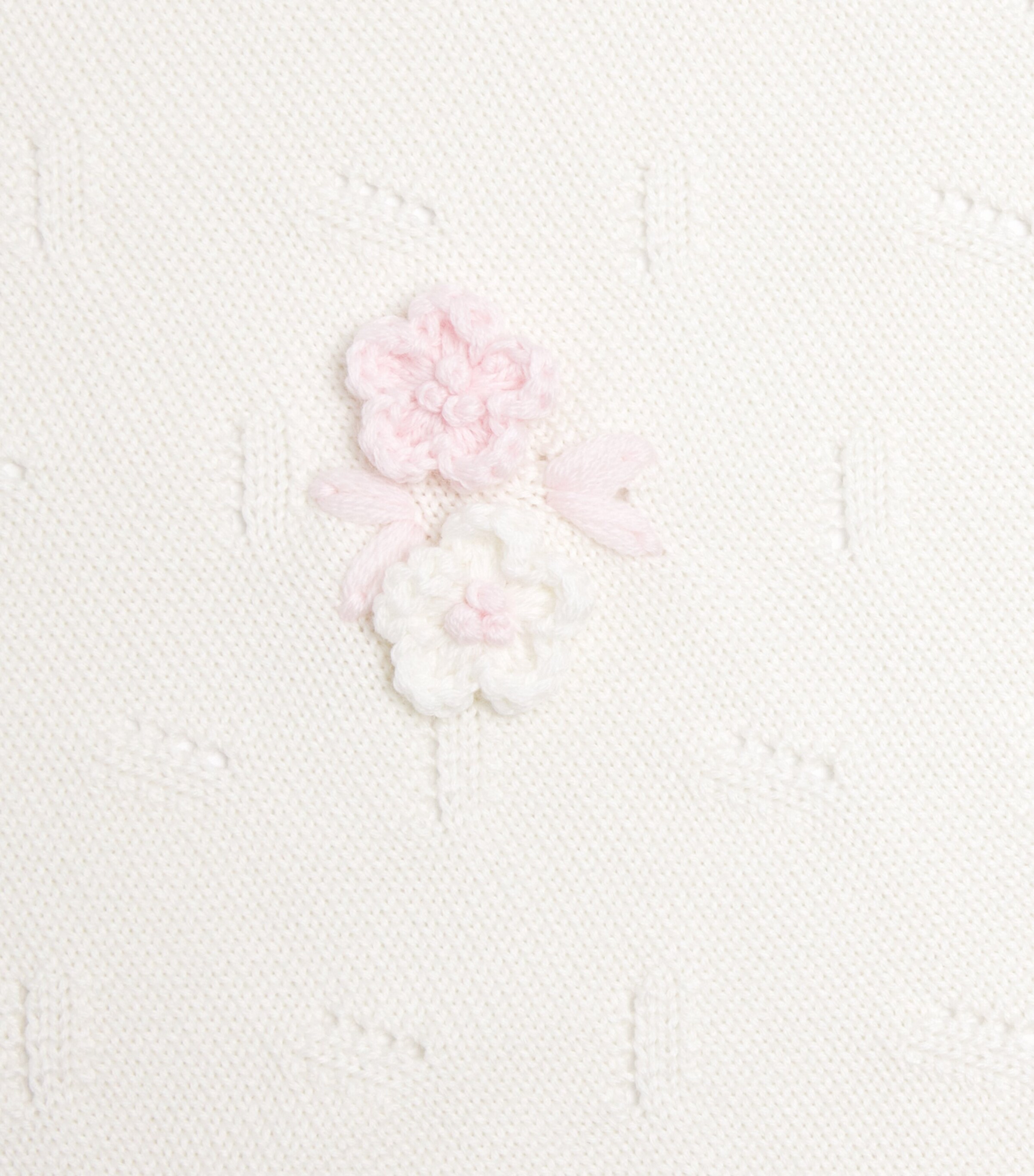 Bimbalo Wool Floral-Appliqué Blanket (60cm x 90cm) Bl Image 2