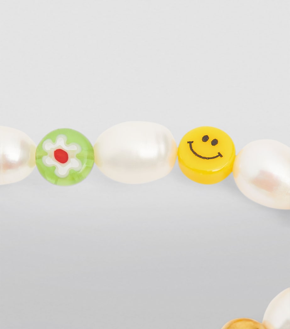 Pearl Smiley Face Beaded Bracelet MULTI Image 6