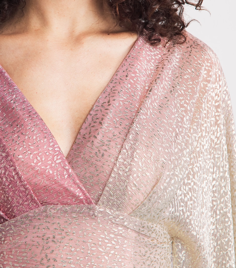 Talbot Runhof Womens Ombré Voile Cape Gown Rose Image 3