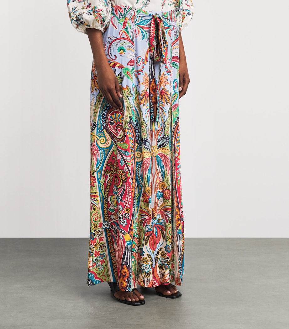Etro Womens Paisley Split-Leg Trousers Prnt/pl Blu Bs Image 4