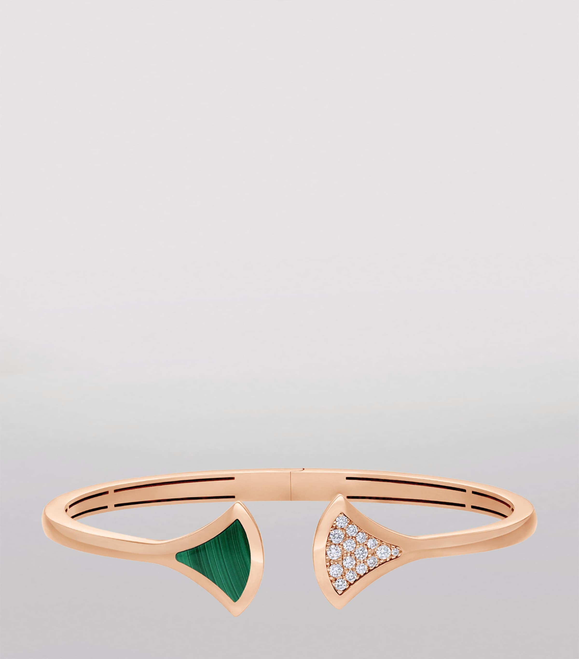 Rose Gold, Diamond and Malachite Divas' Dream Bangle PINK GOLD Image 2