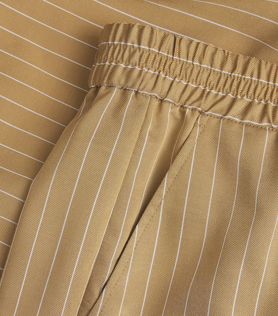 Stripe Elasticated Shorts OCHRE Image 5