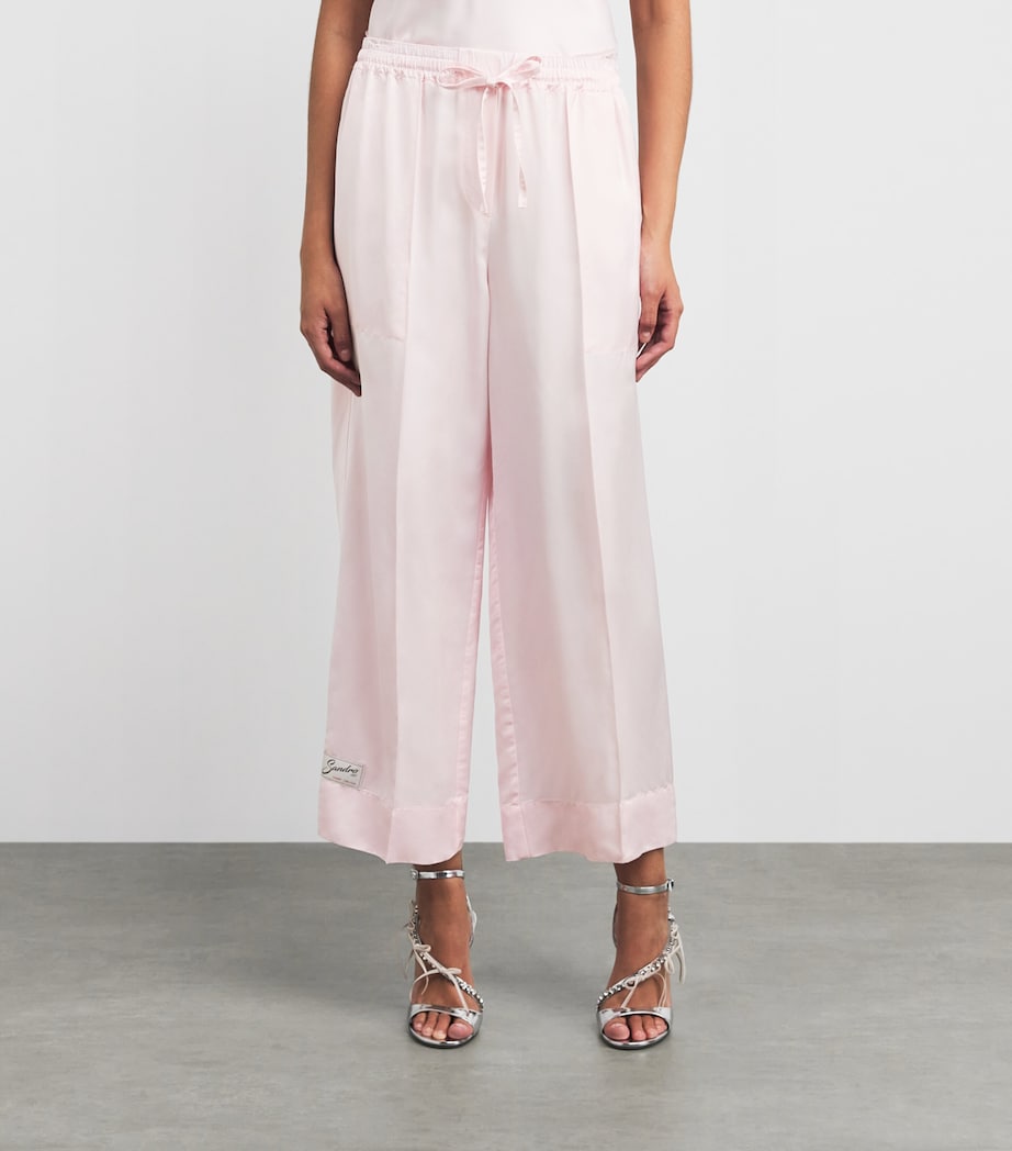 Sandro Paris Womens Satin Wide-Leg Trousers Light Pink Image 4