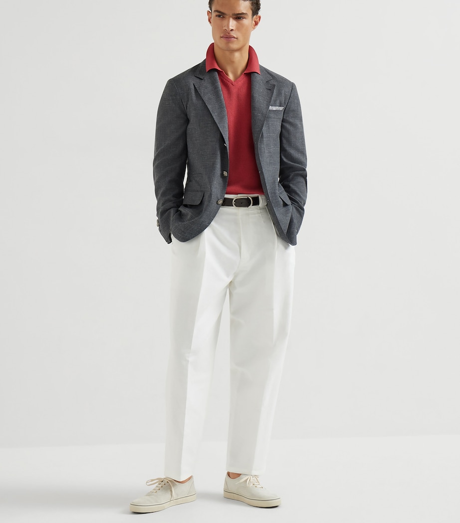 Brunello Cucinelli Mens Cotton Polo Sweater Image 5