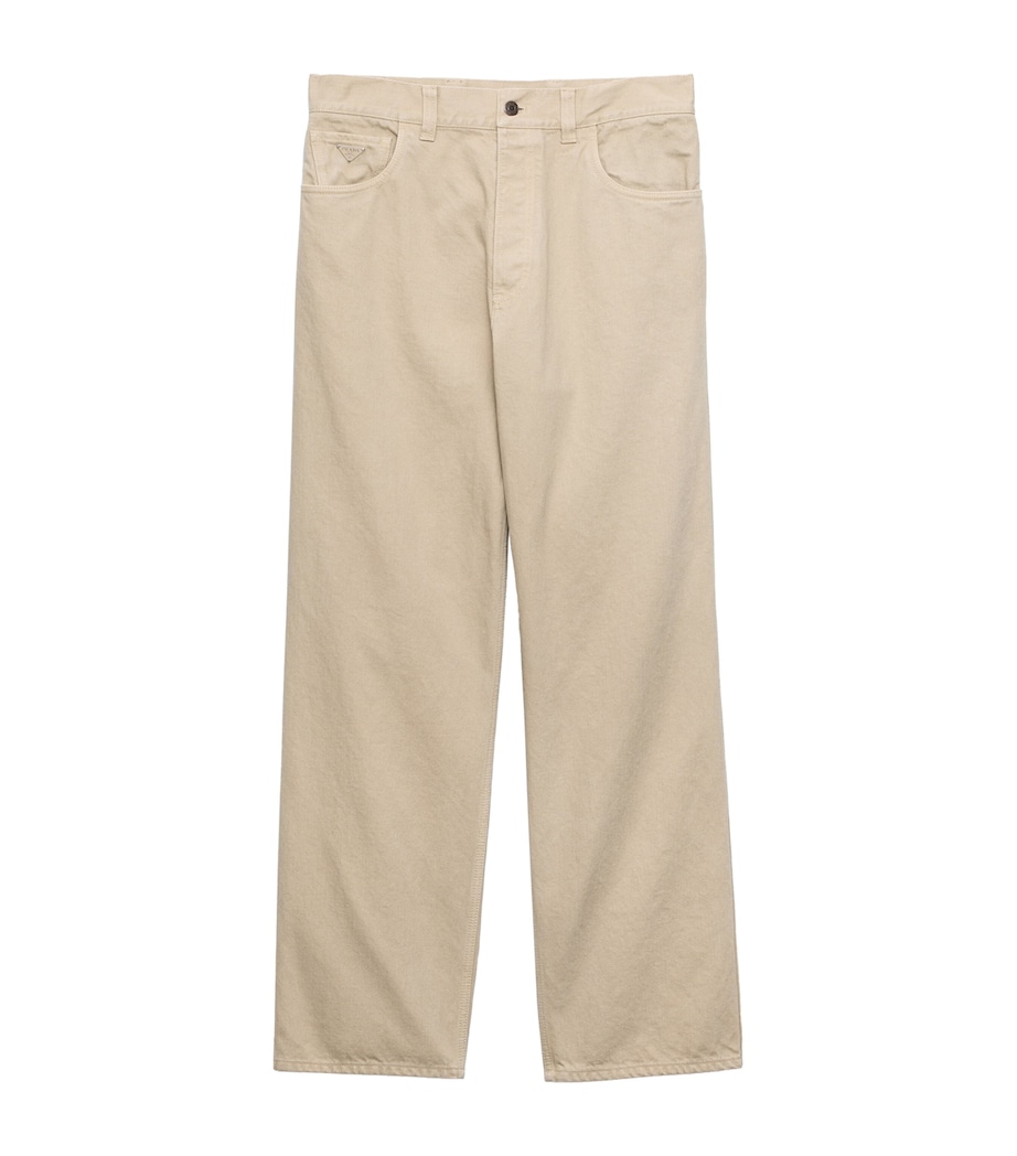Prada Mens Old Denim Straight Jeans Neutral Image 1