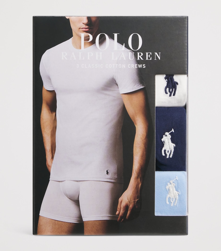 Polo Ralph Lauren Mens Cotton Classic T-Shirts (Set of 3) Paper Wht/navy/off B Image 5