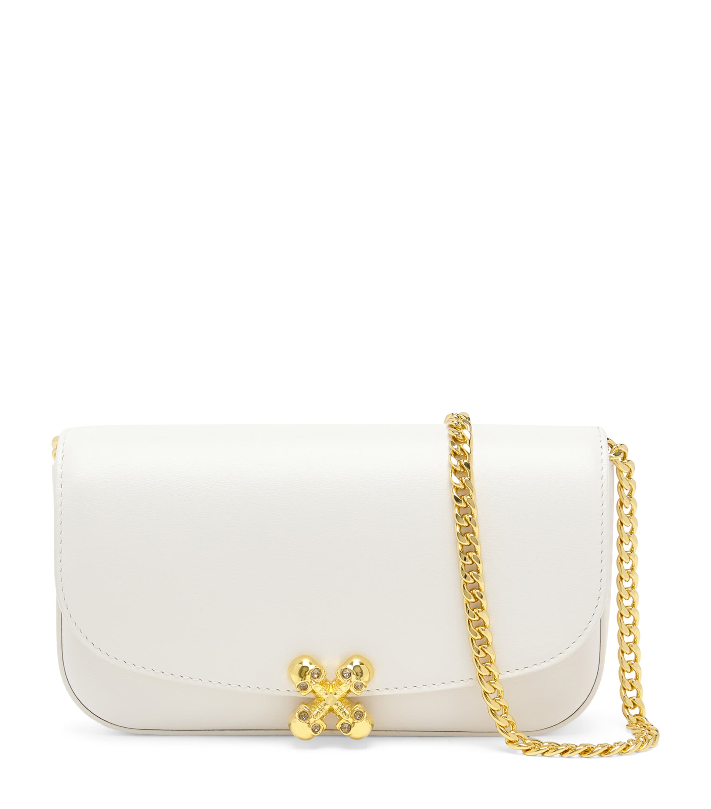 Alexander Mcqueen Small Skull Flower Cross-body Bag In White
