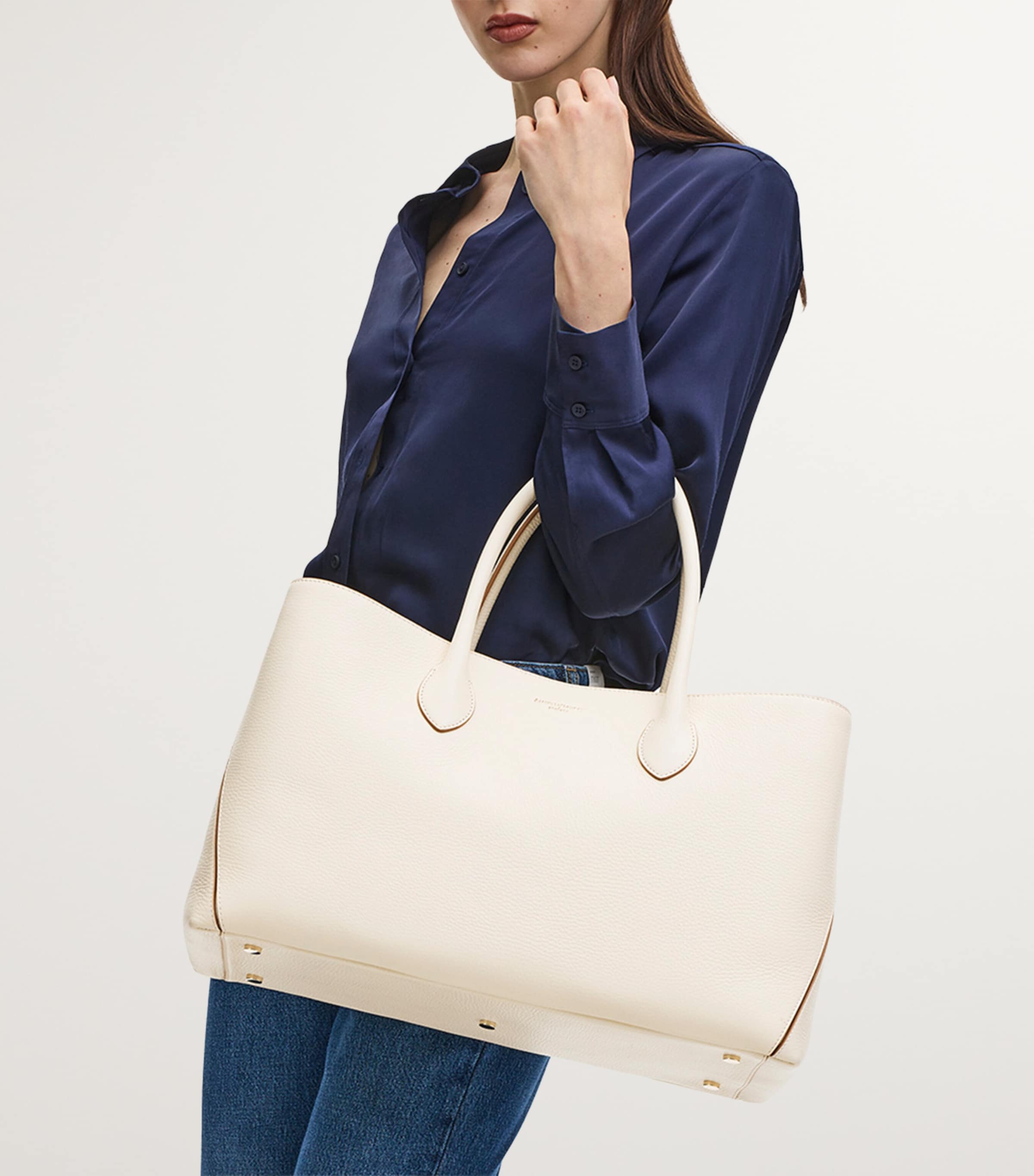 Leather London Tote Bag IVORY Image 5