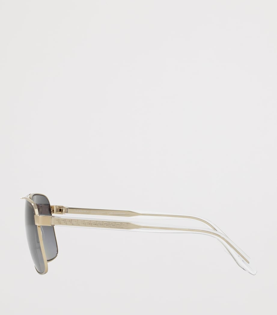 Versace Steel Square Sunglasses Gold Image 3
