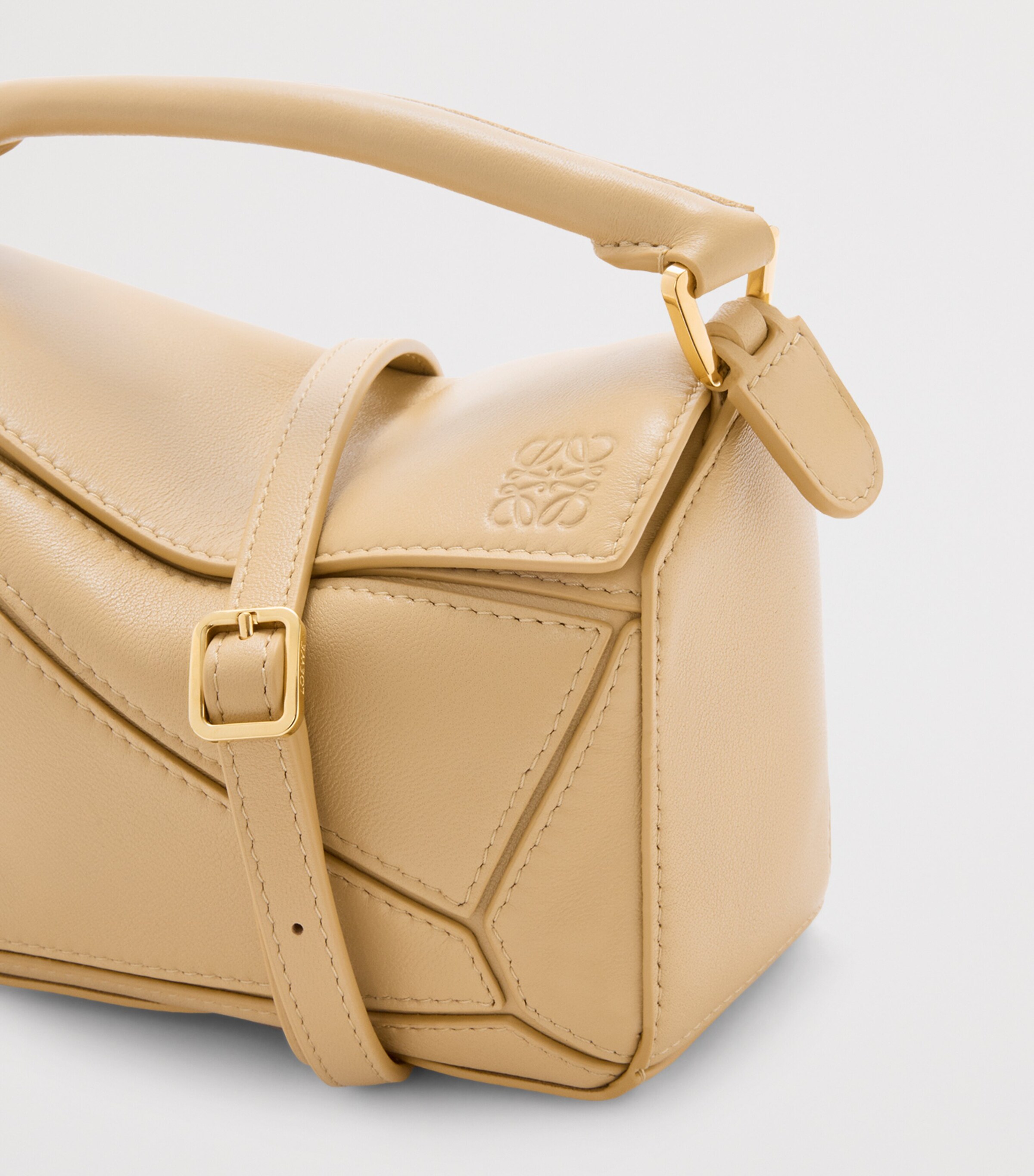 Mini Leather Featherlight Puzzle Top-Handle Bag DARK BUTTER Image 11