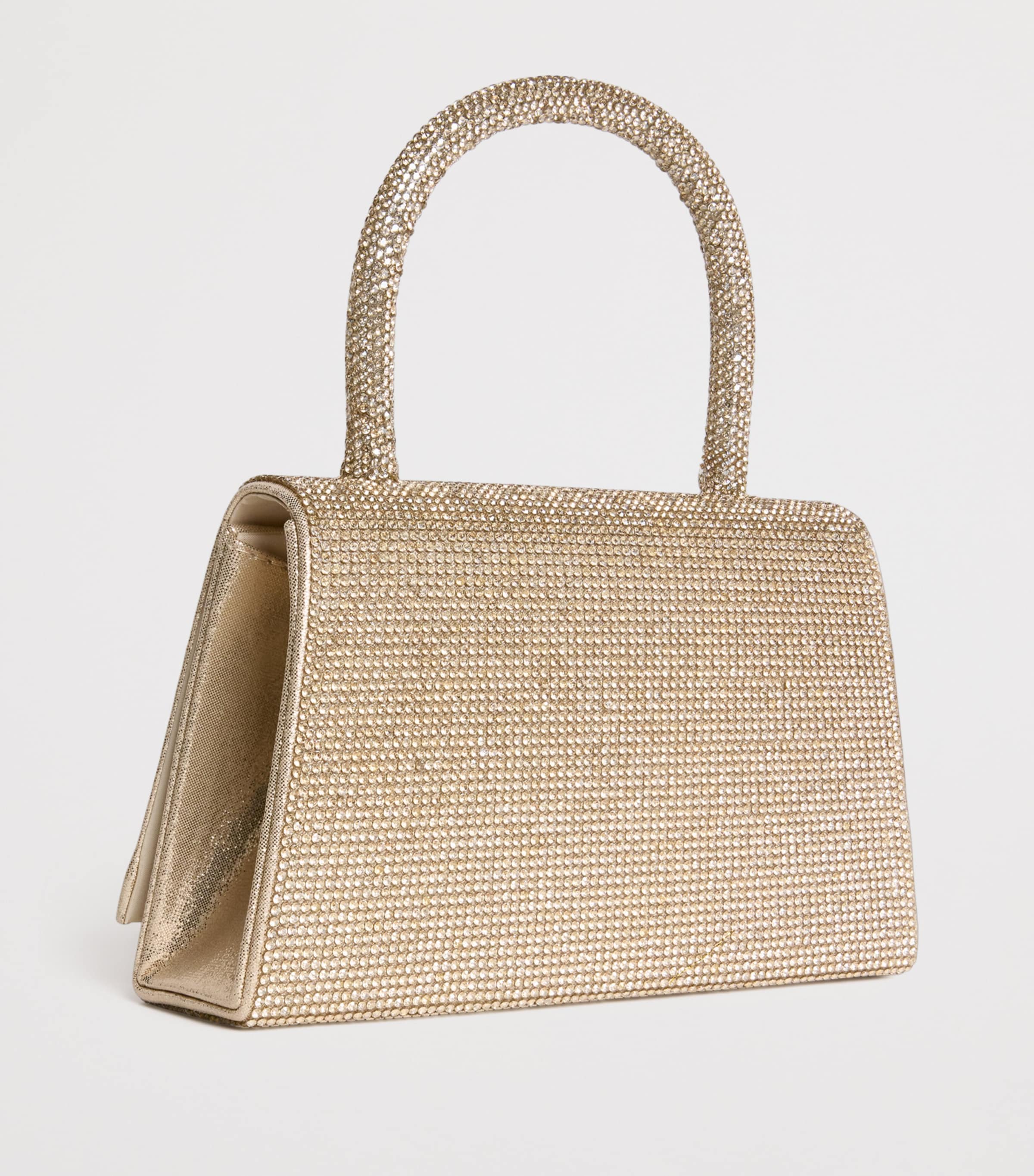 Embellished Bow Top-Handle Bag M-GOLD Image 2