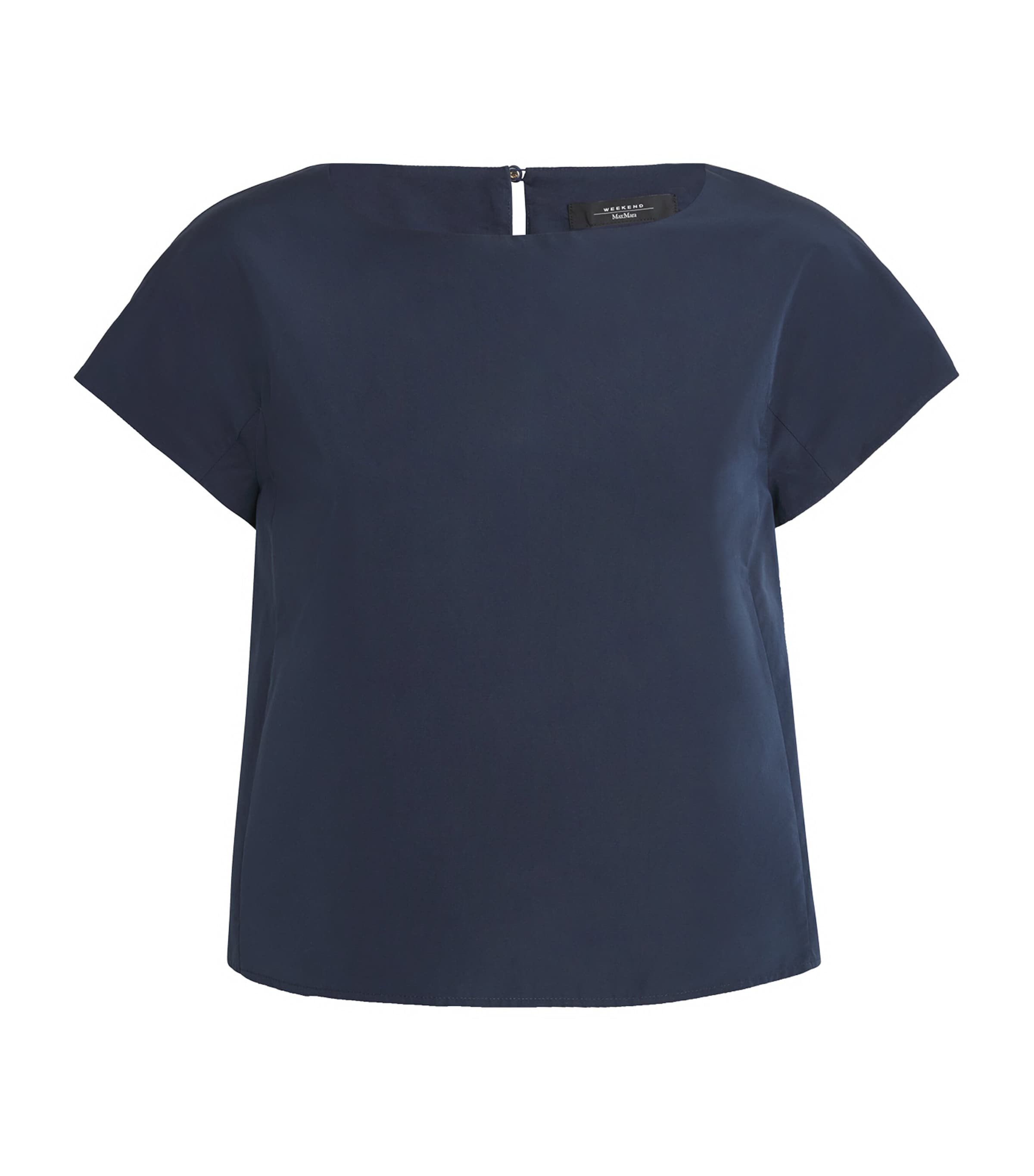 Weekend Max Mara Taffeta Boxy Top In Blue