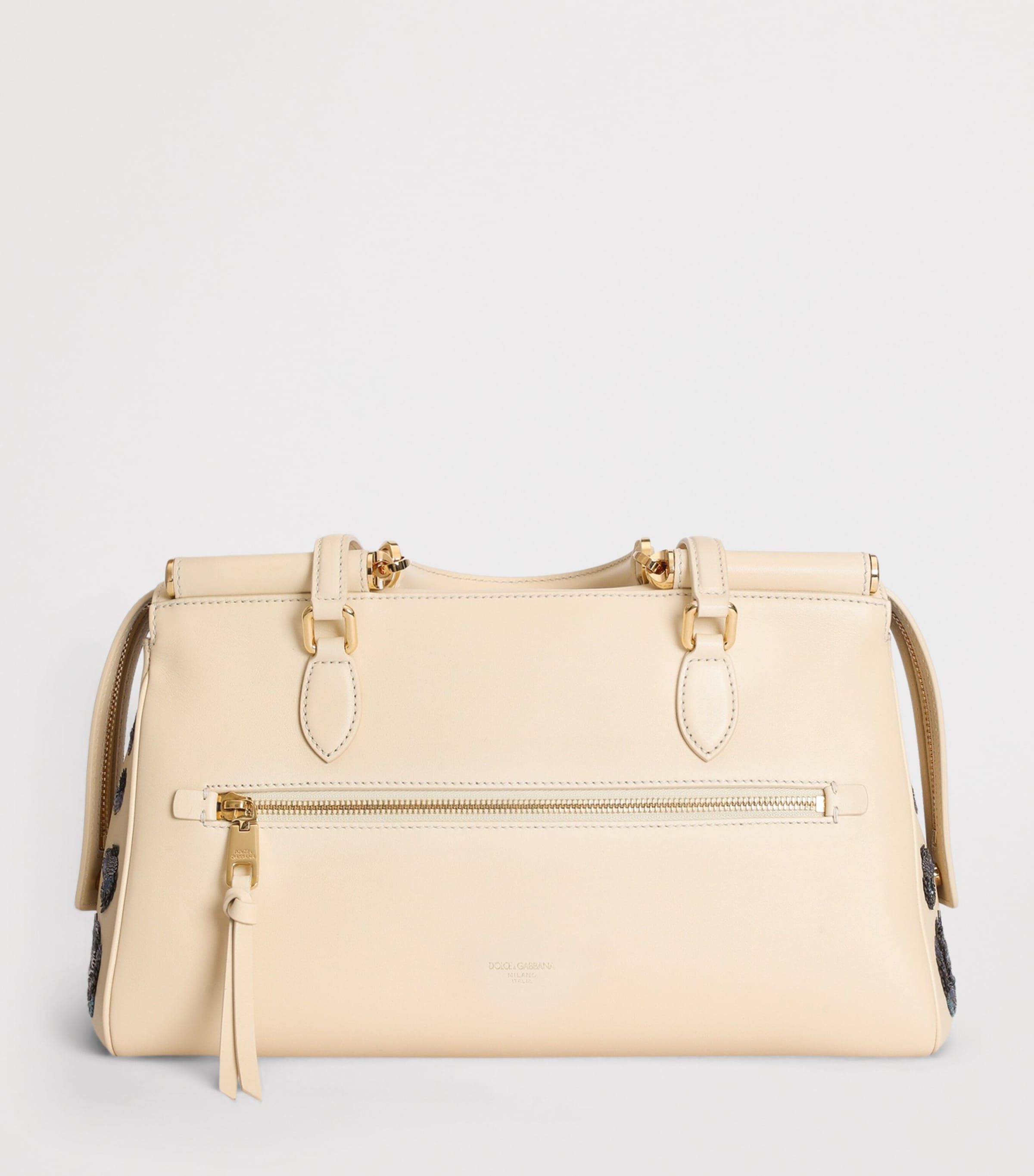 Dolce&Gabbana Calfskin Embellished Vittoria Shoulder Bag Burro/mul Image 4
