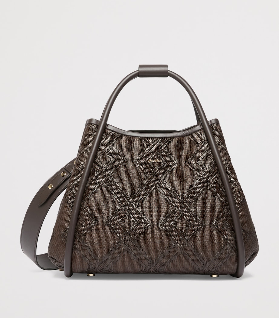 Max Mara Small Leather Marine Top-Handle Bag Dark Brown Image 4