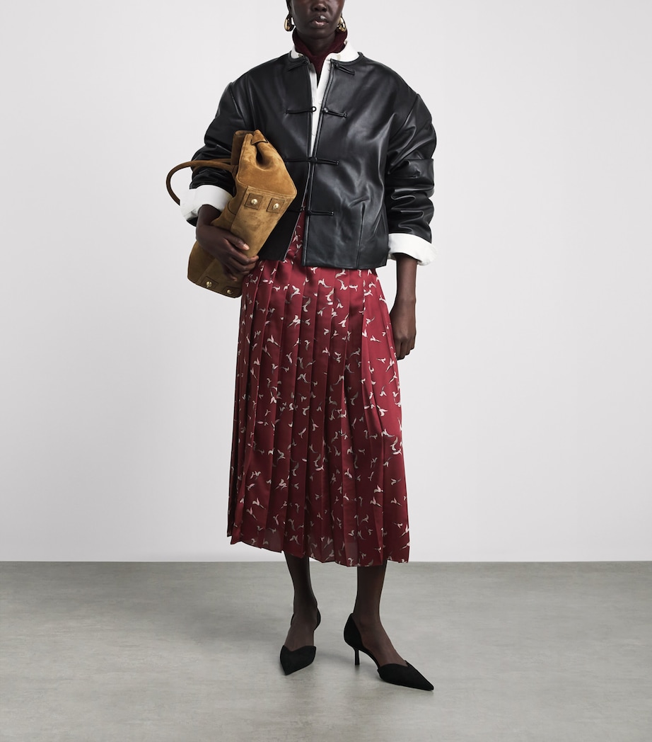 Altuzarra Womens Pleated Monti Midi Skirt Btncl Image 2