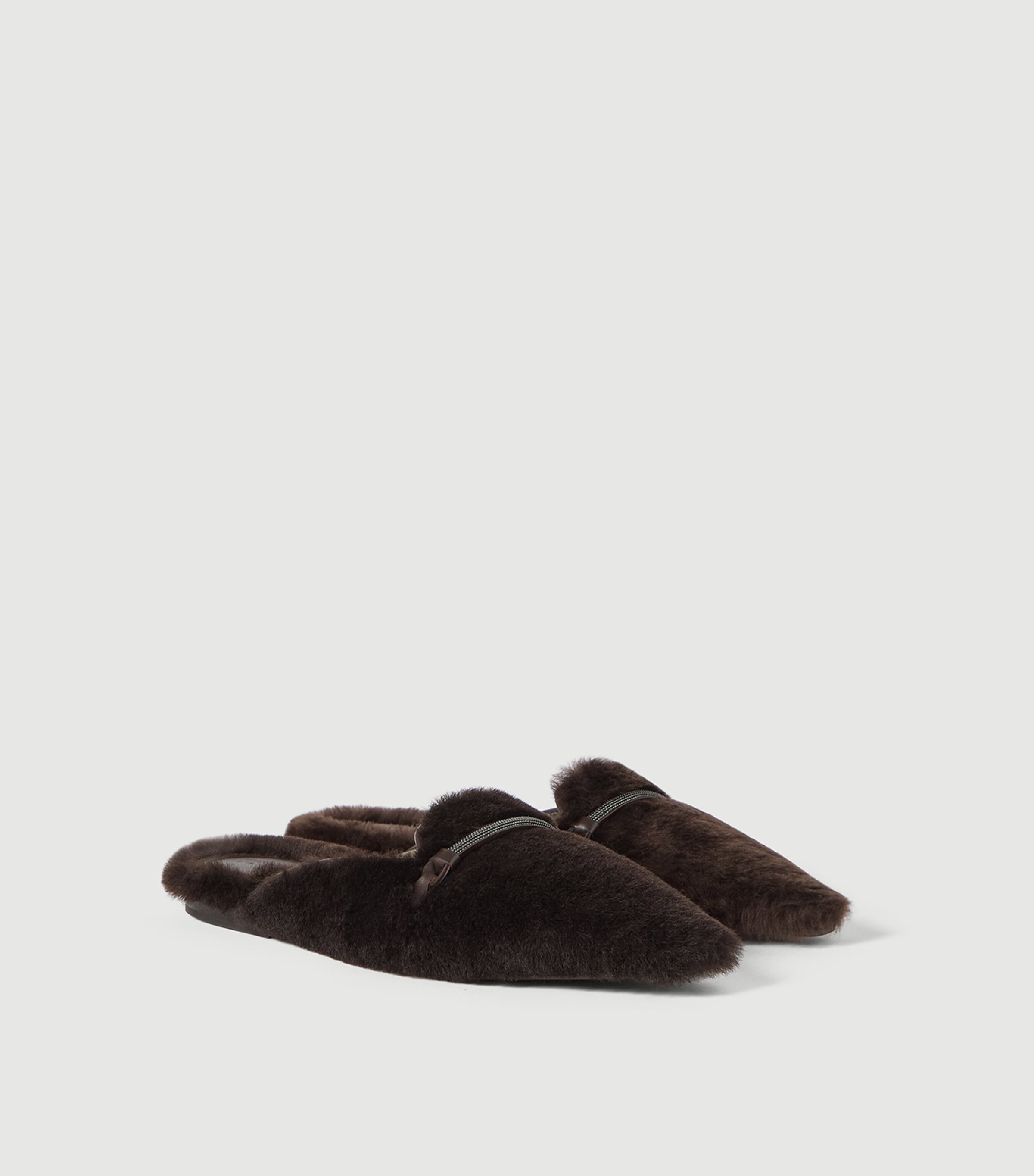 Brunello Cucinelli Shearling Flat Mules Image 4
