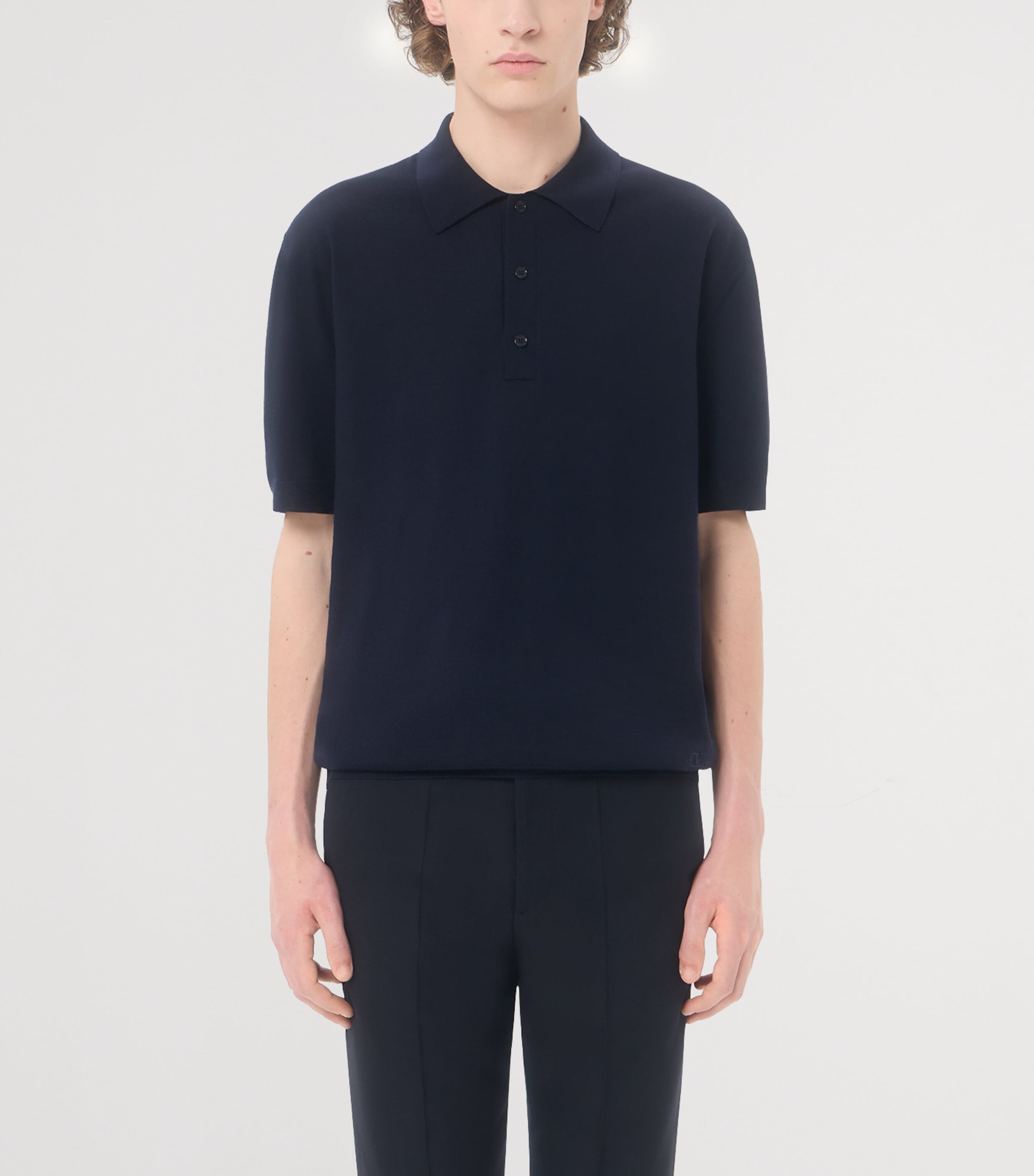 Valentino Mens Virgin Wool VLogo Signature Polo Shirt Image 3