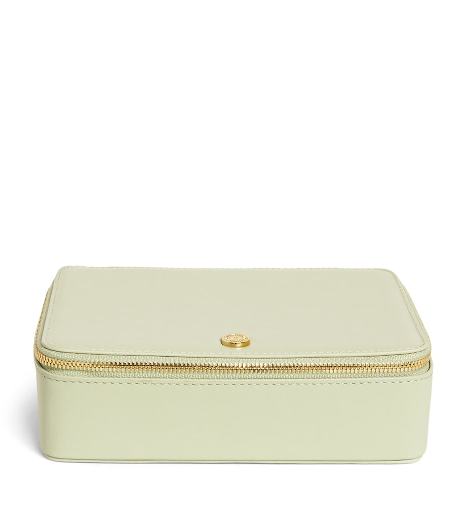 Large Soft Grain Leather Trinket Box GREEN Image 1