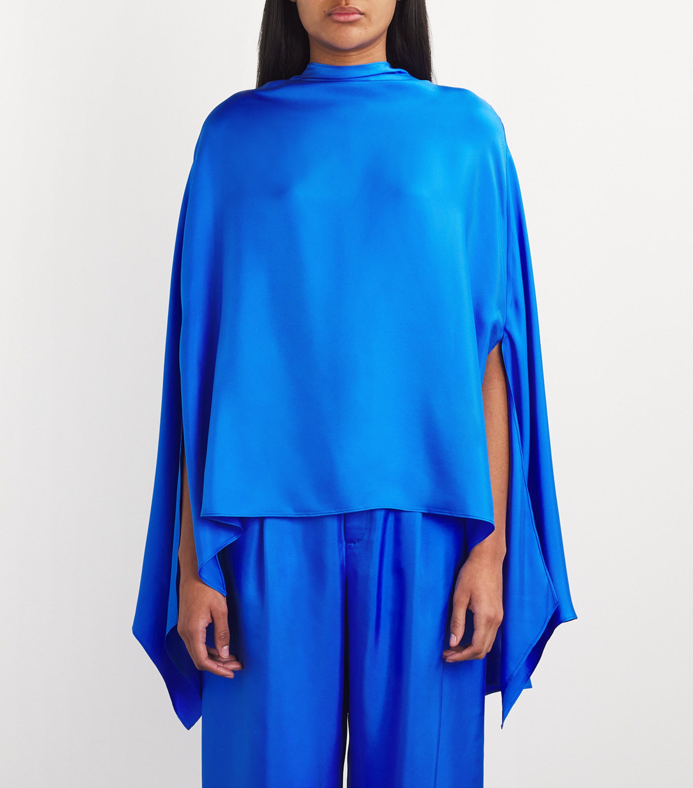 Silk Oversized Cape 437 ELECTRIC BLUE Image 3