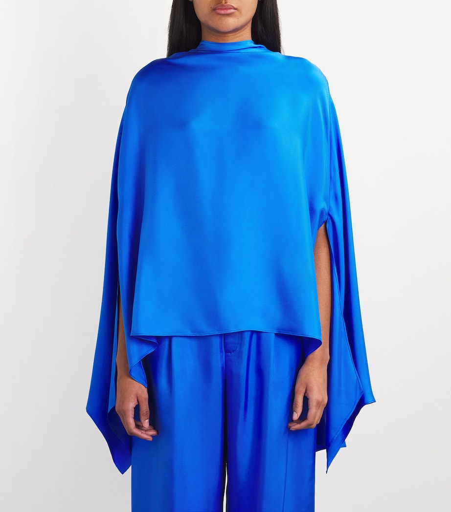 Silk Oversized Cape 437 ELECTRIC BLUE Image 3