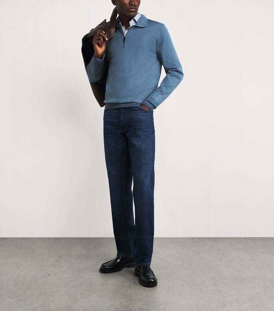 Wool-Blend Zip-Up Polo Shirt 420 Image 2