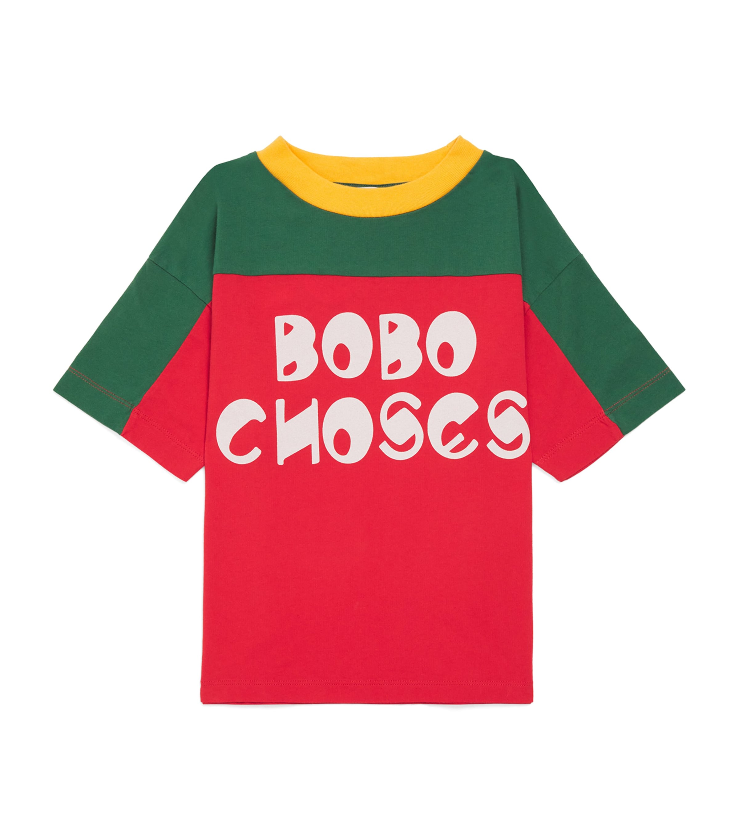 Bobo Choses Logo Colorblocked Cotton T-shirt In Multi