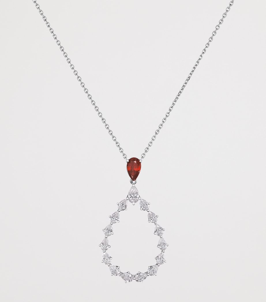 White Gold, Diamond and Ruby L'Heure du Diamant Necklace 18K WHITE GOLD Image 5